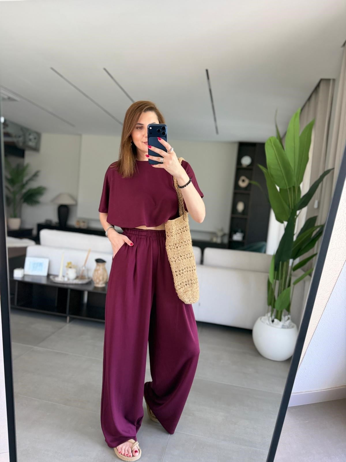 Bordo Modal Pelerin Takım