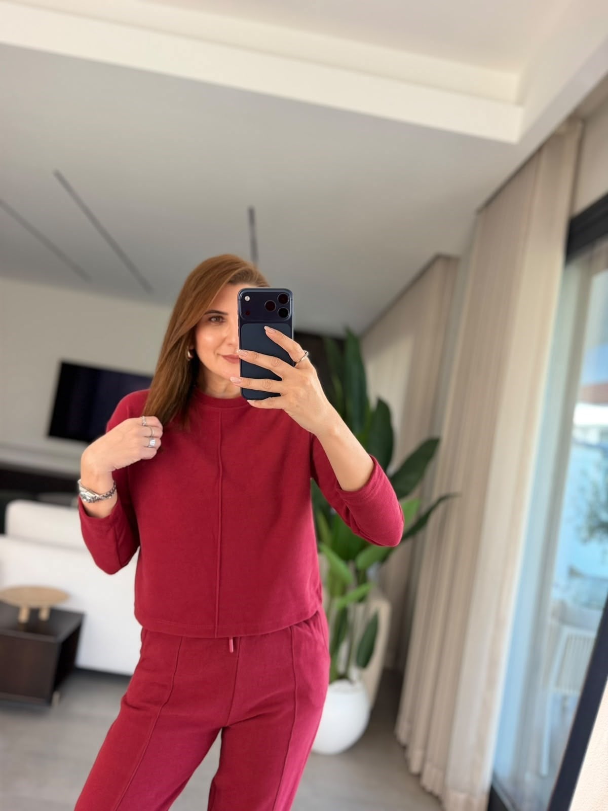Bordo Selanik Ortası Çimalı Bluz