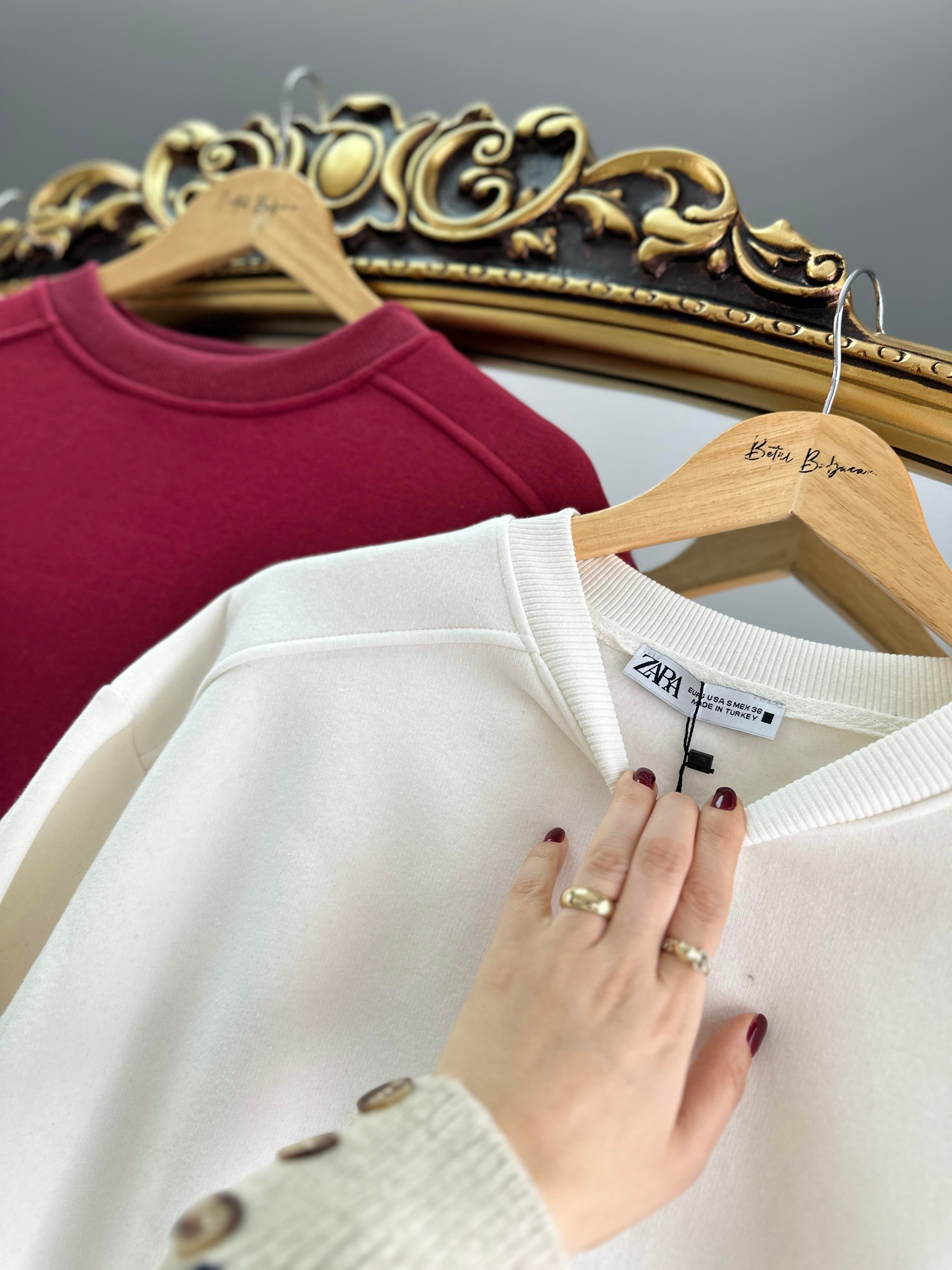 Bordo Yanı Fermuarlı Sweat