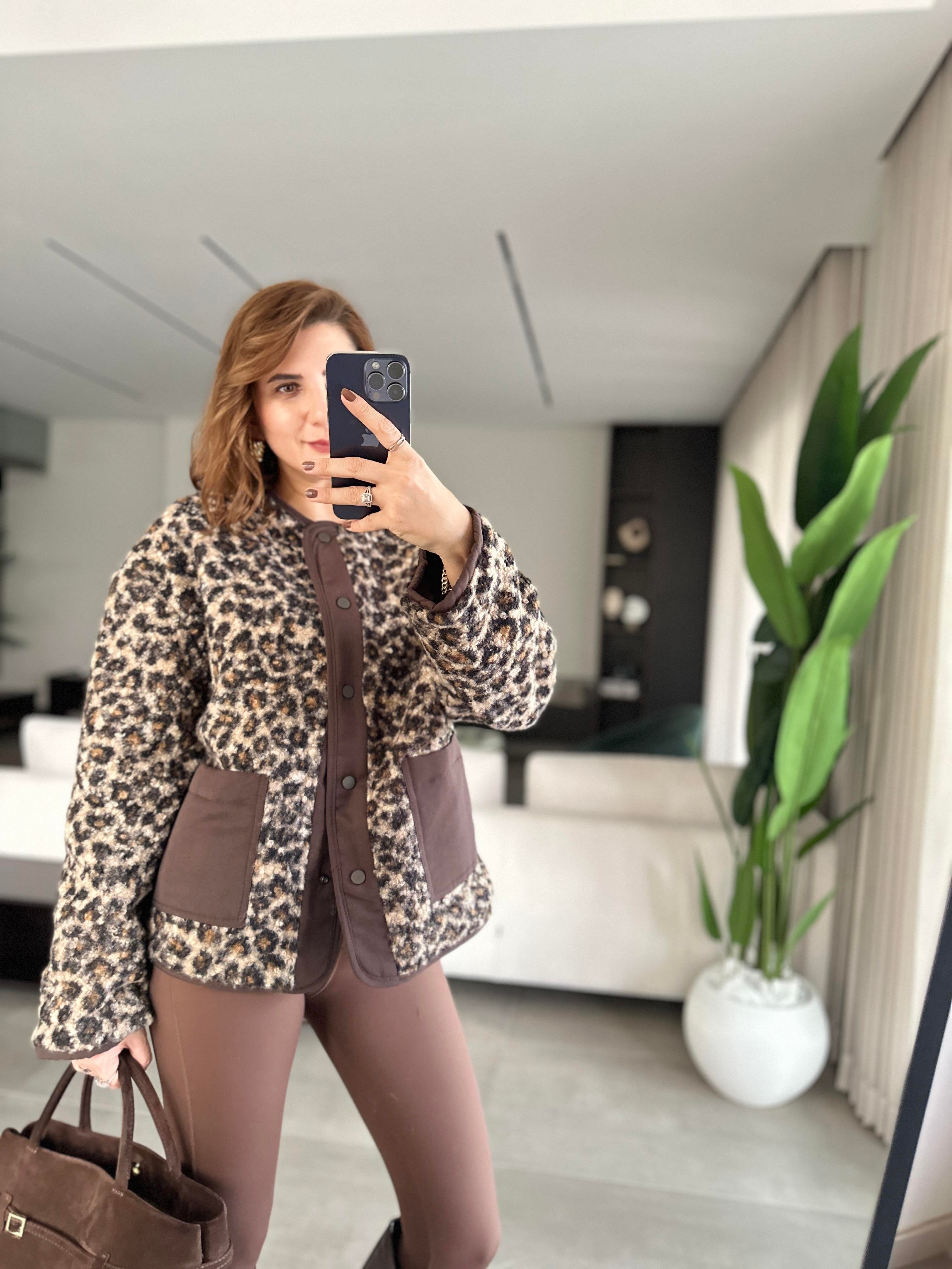 Çift Taraflı Leopar Ceket
