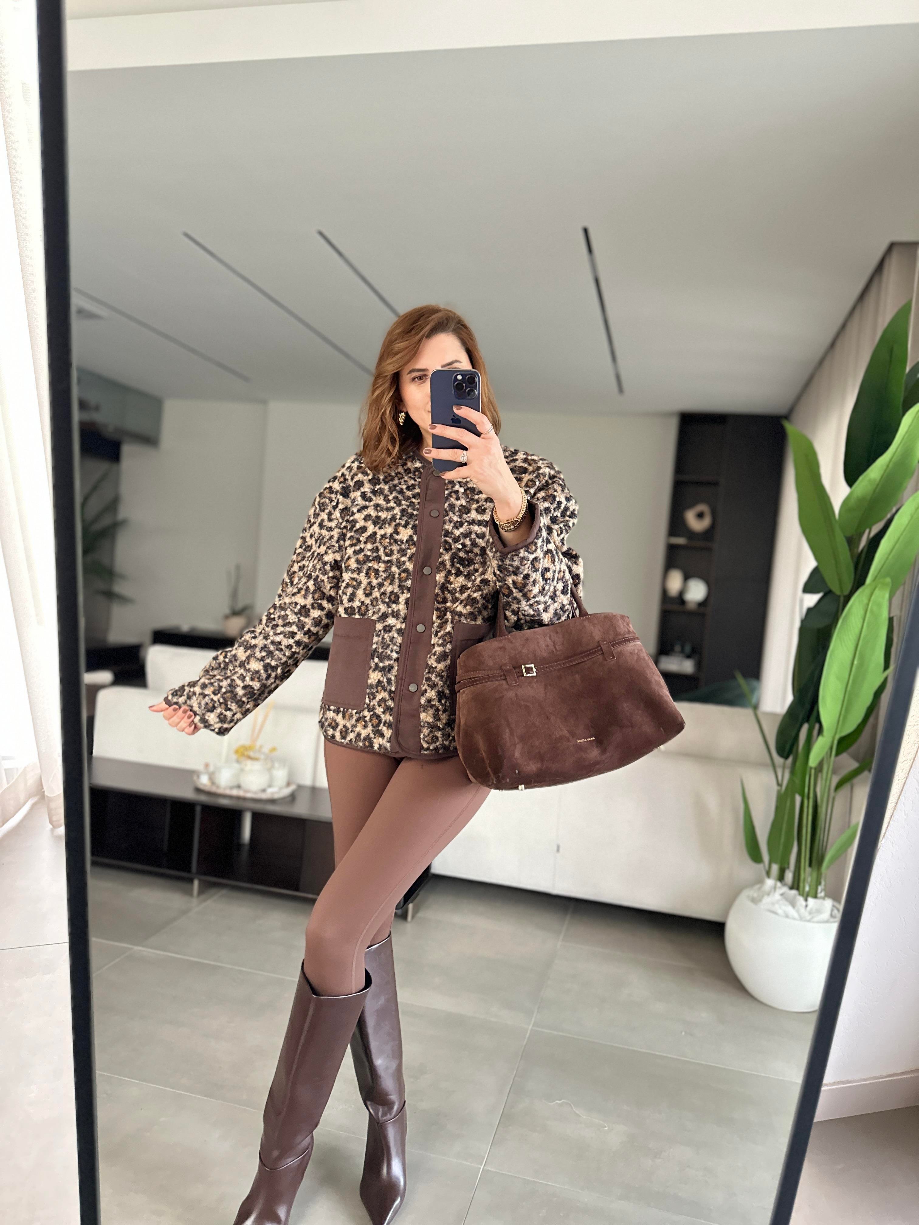 Çift Taraflı Leopar Ceket