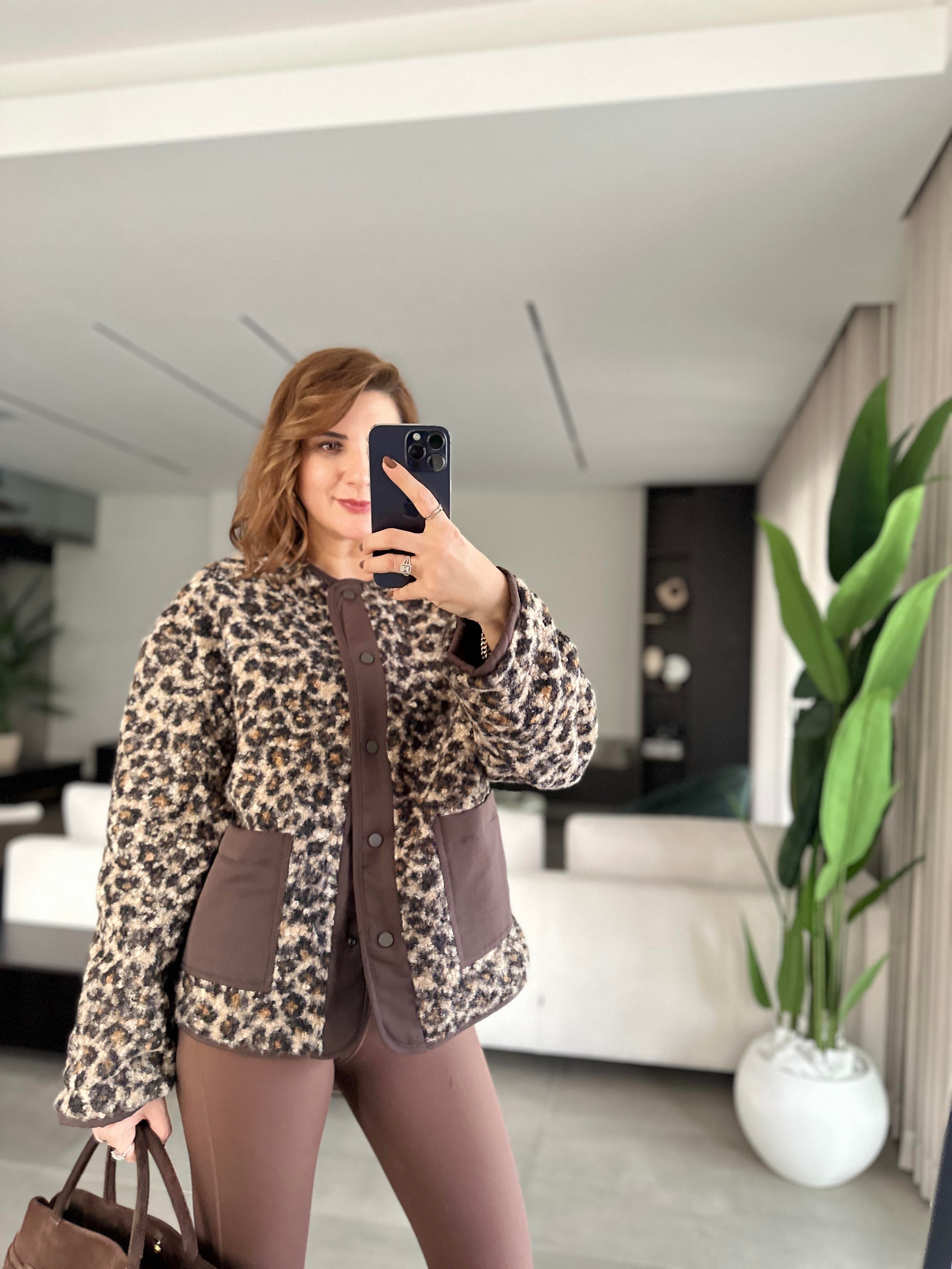 Çift Taraflı Leopar Ceket