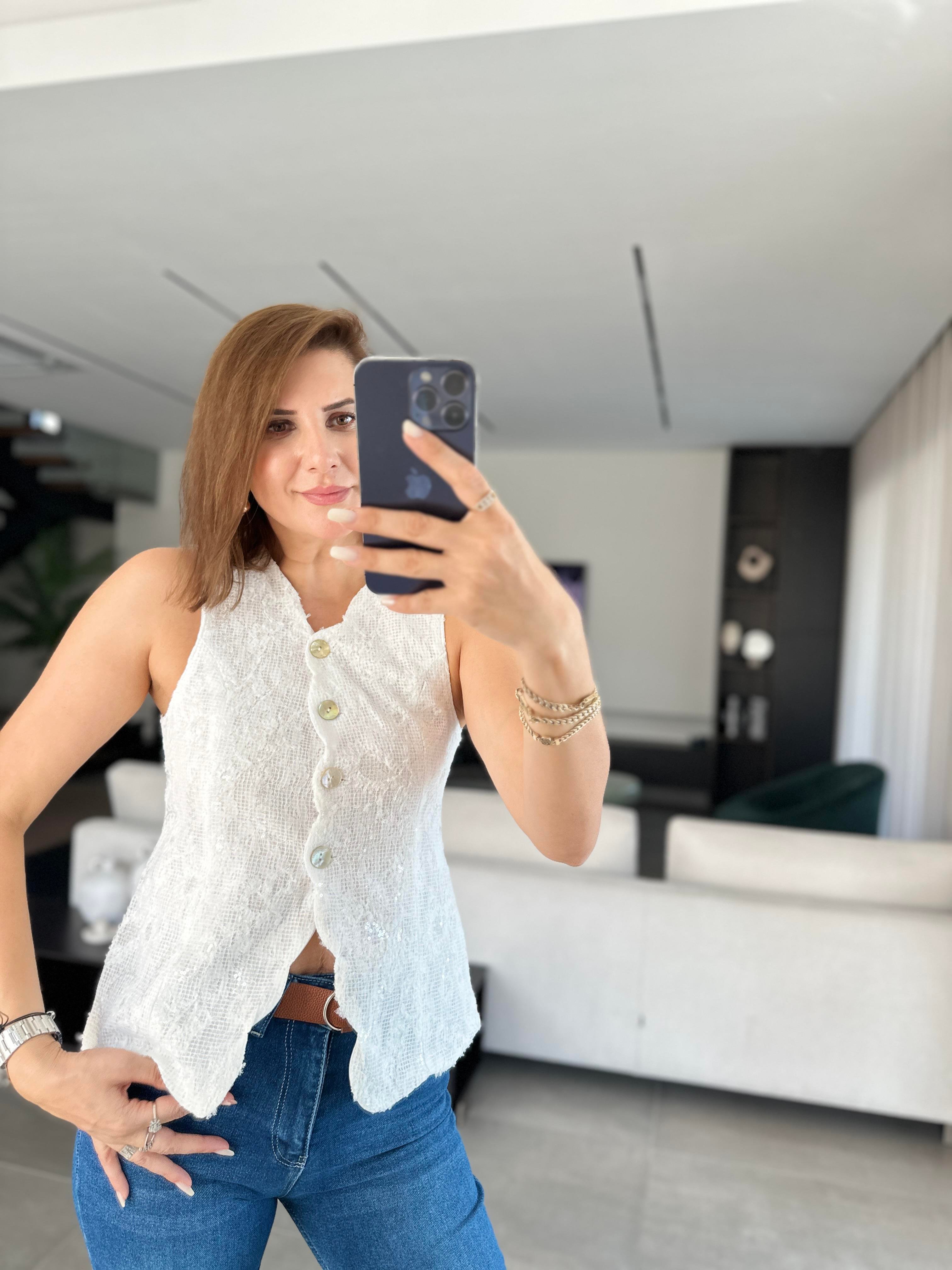 Dantel İşlemeli Yelek