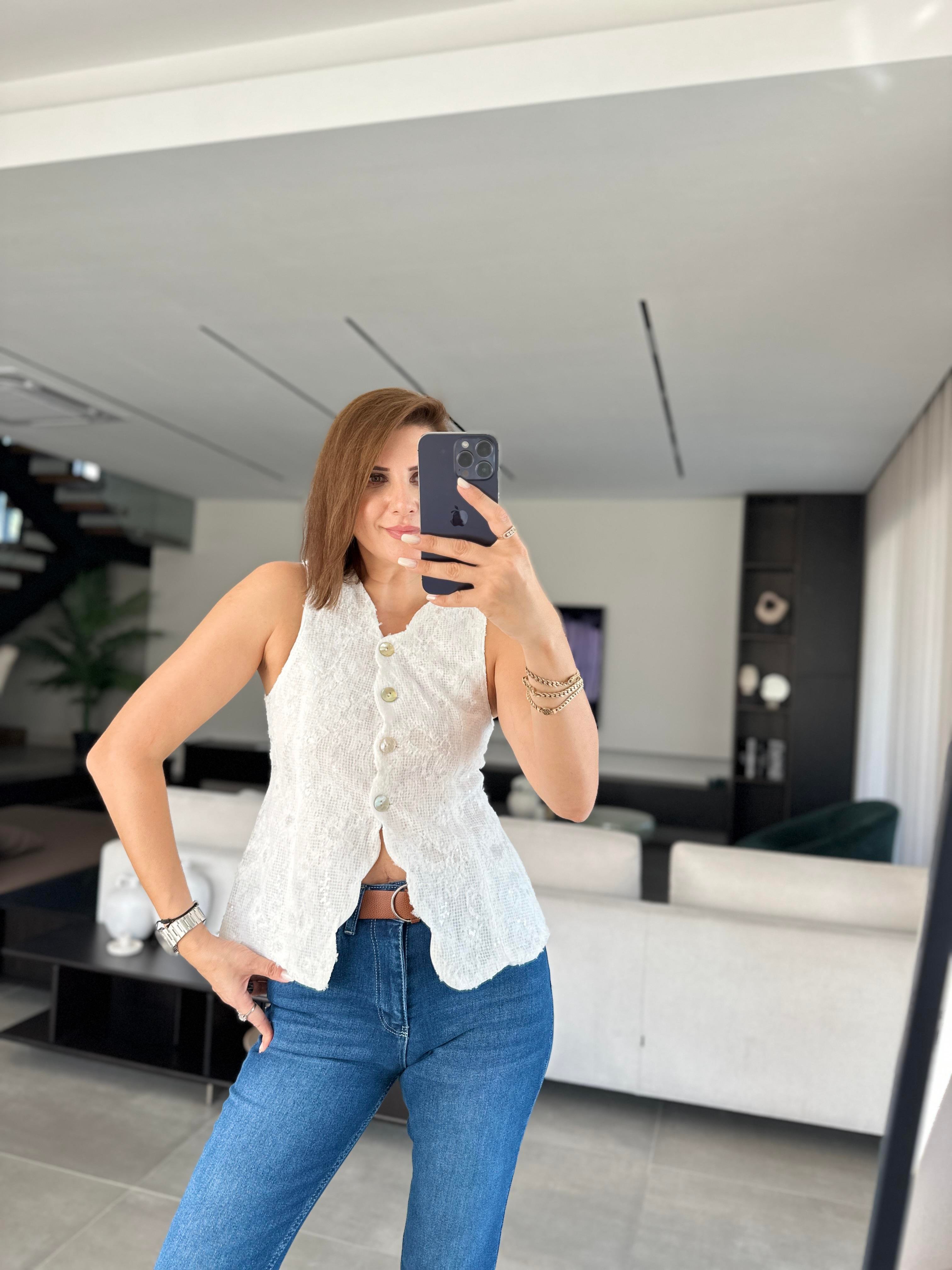 Dantel İşlemeli Yelek