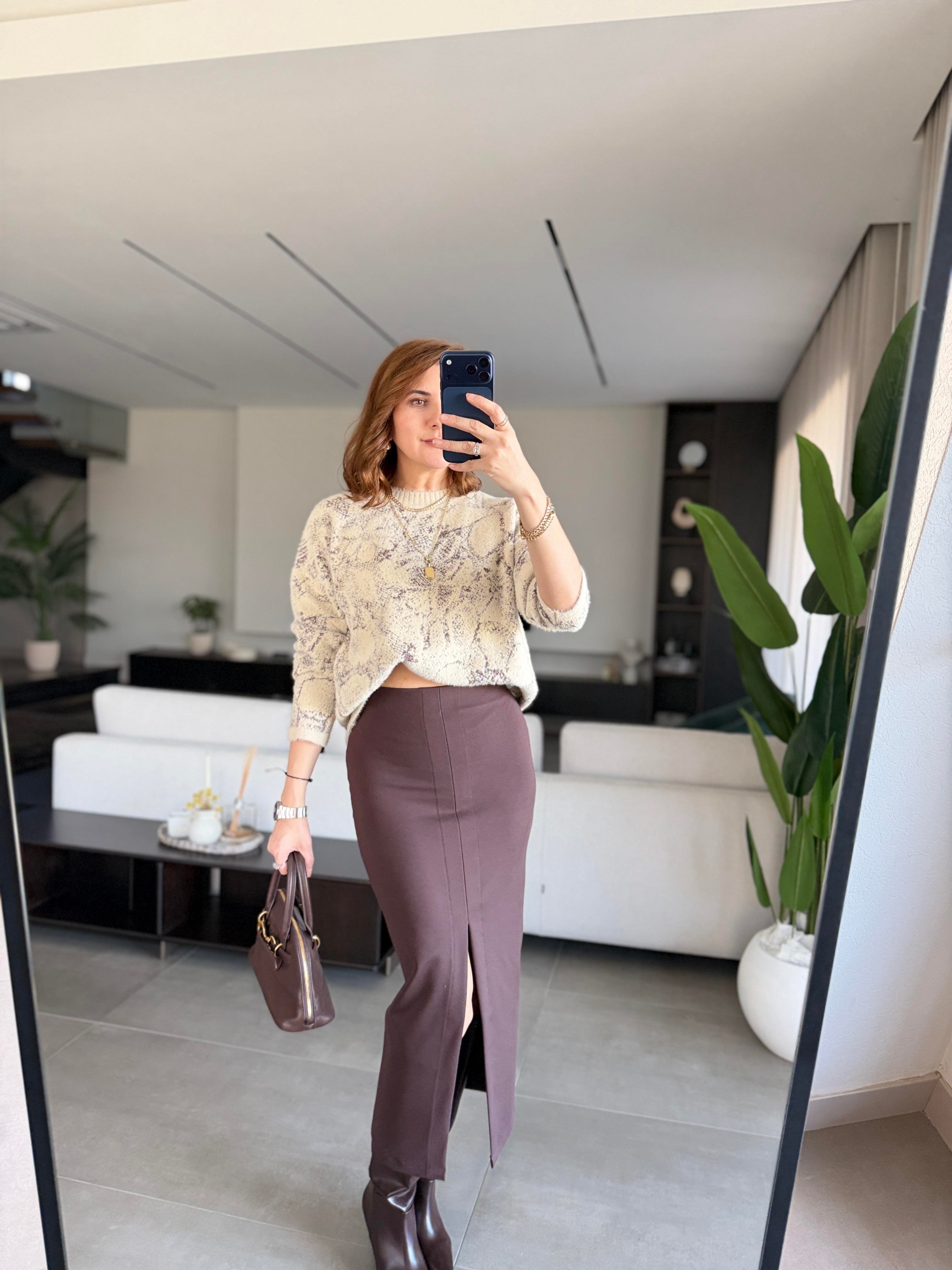 Desenli Bisiklet Yaka Kazak