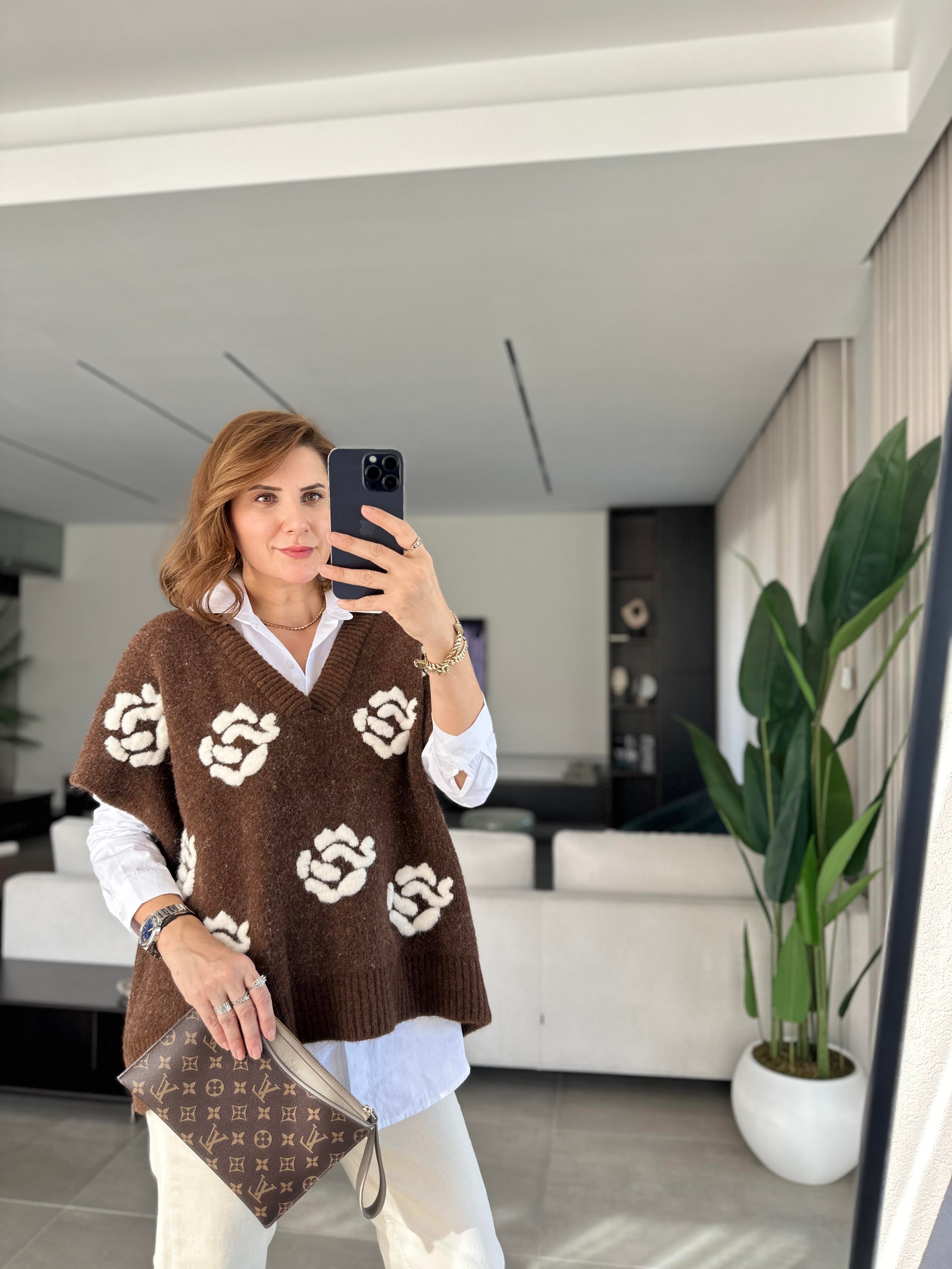 Desenli Triko Süveter Gömlek