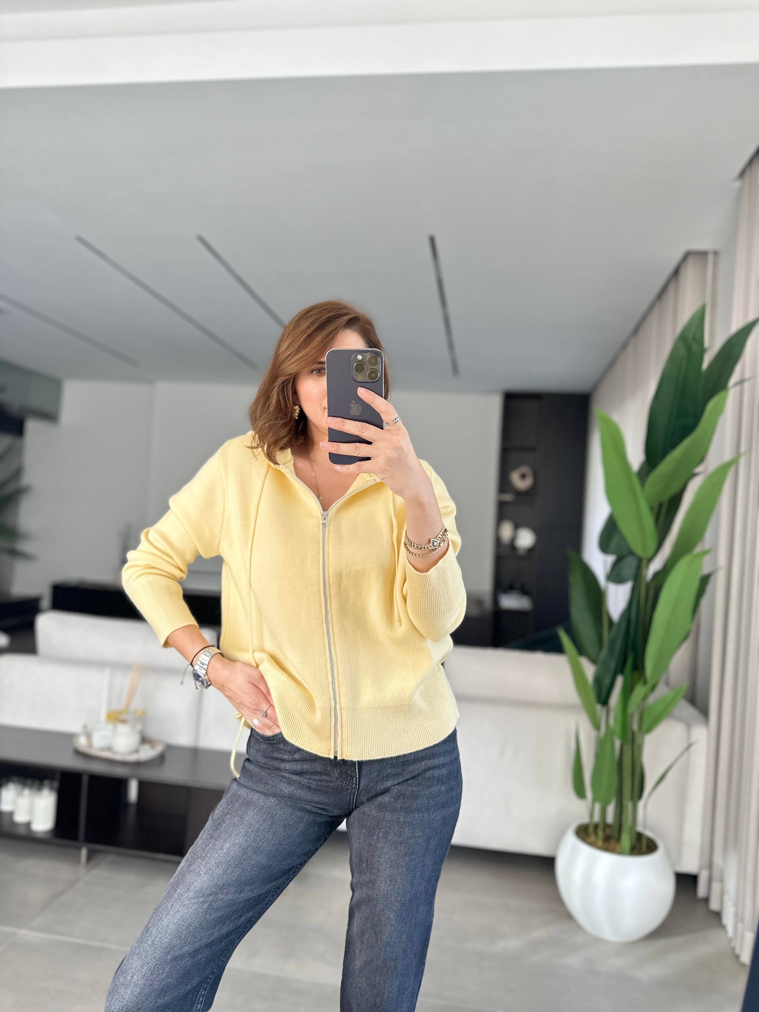 Fermuarlı Oversize Triko Hırka