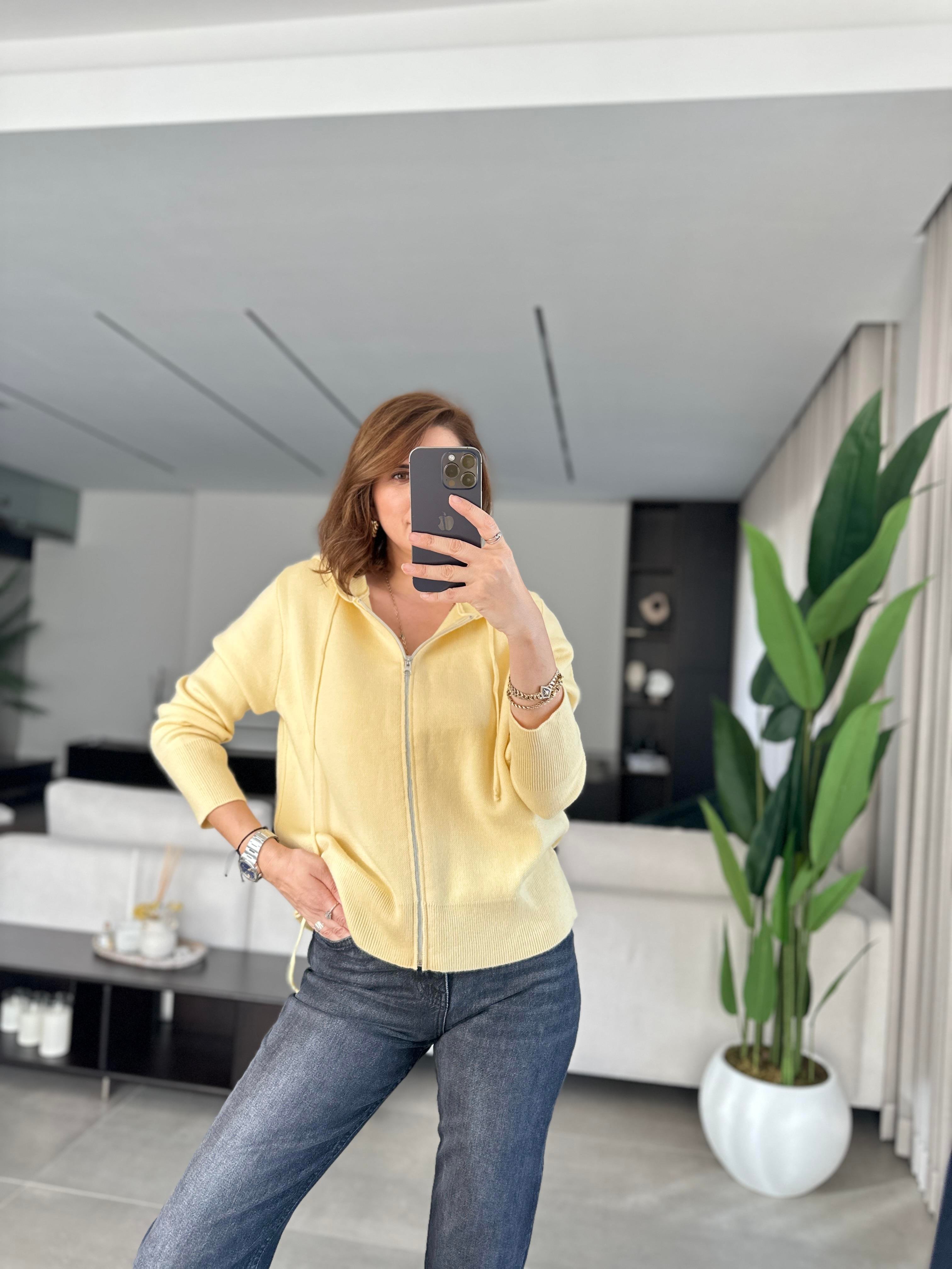 Fermuarlı Oversize Triko Hırka