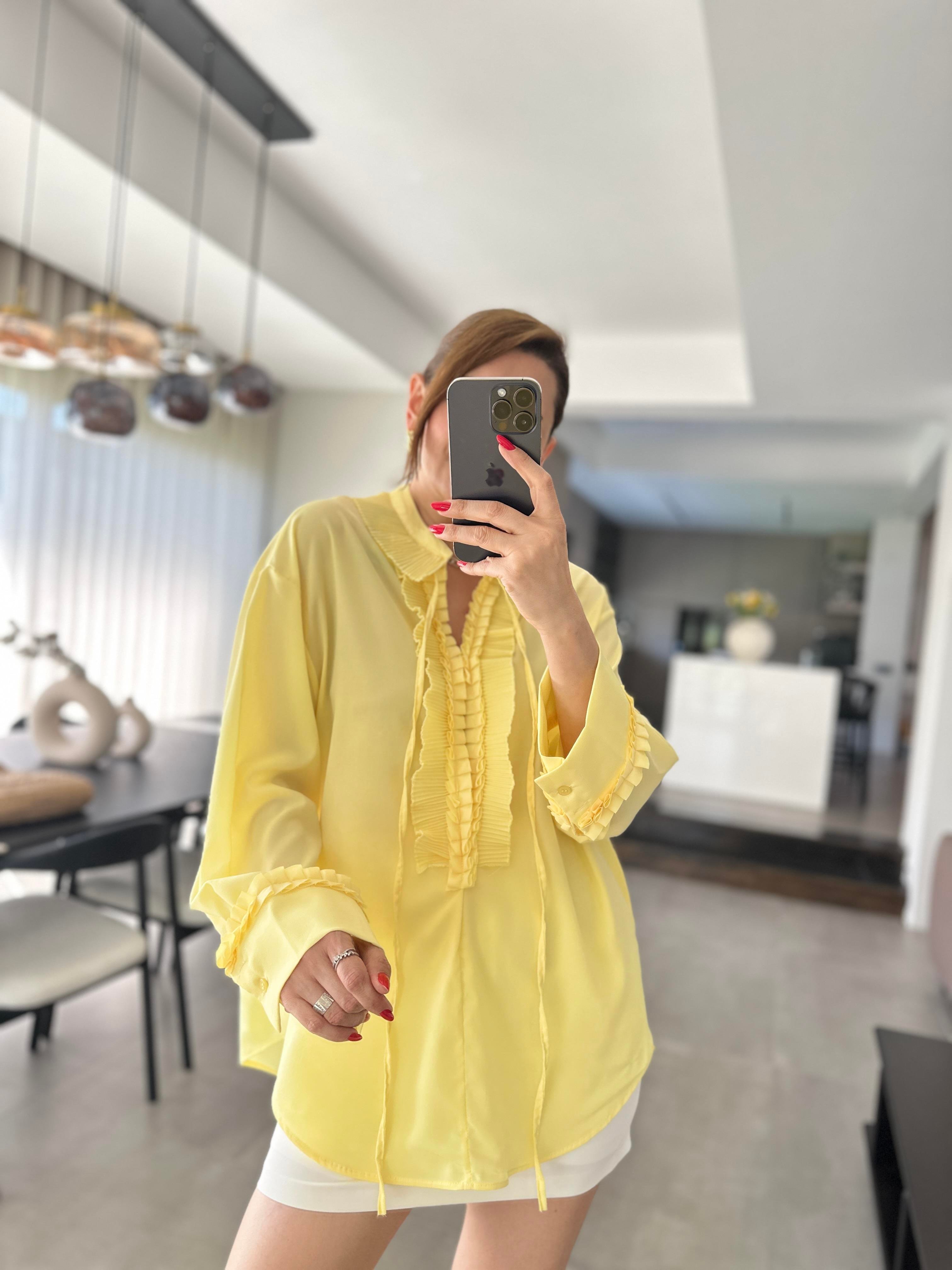 Fırfırlı Şifon Bluz