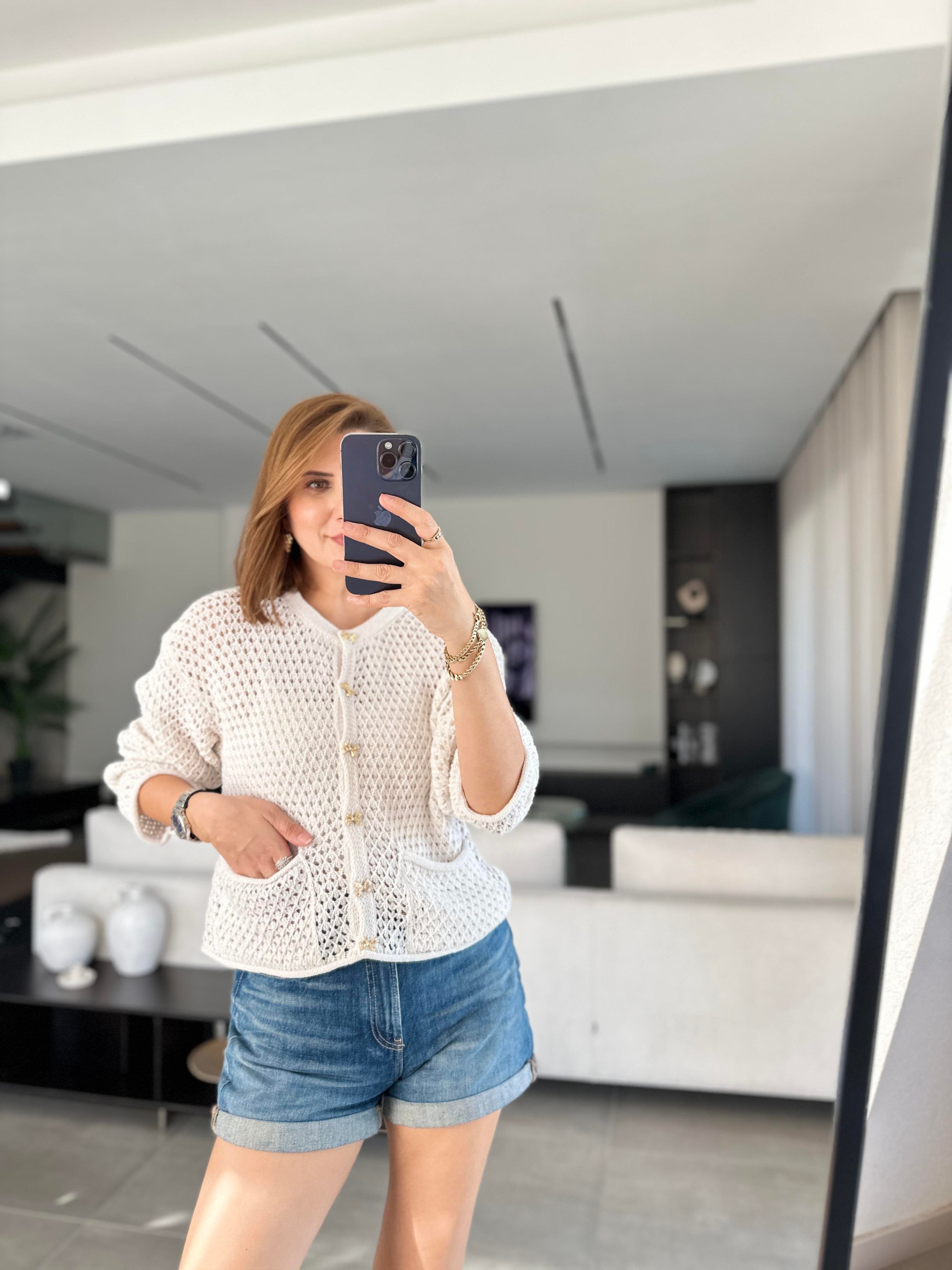Fiyonk Düğme Detaylı Hırka