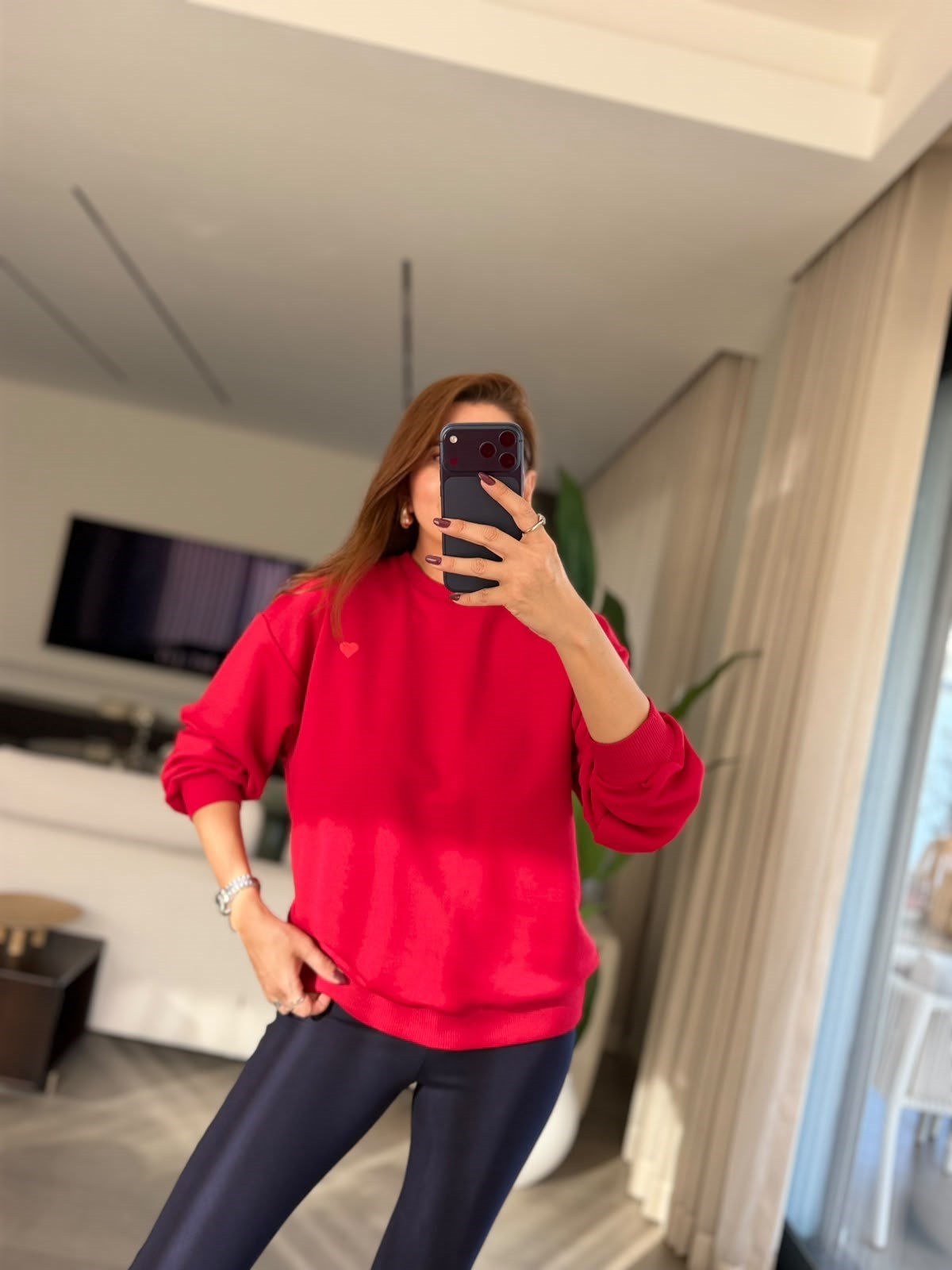 Flok Baskılı Sweat