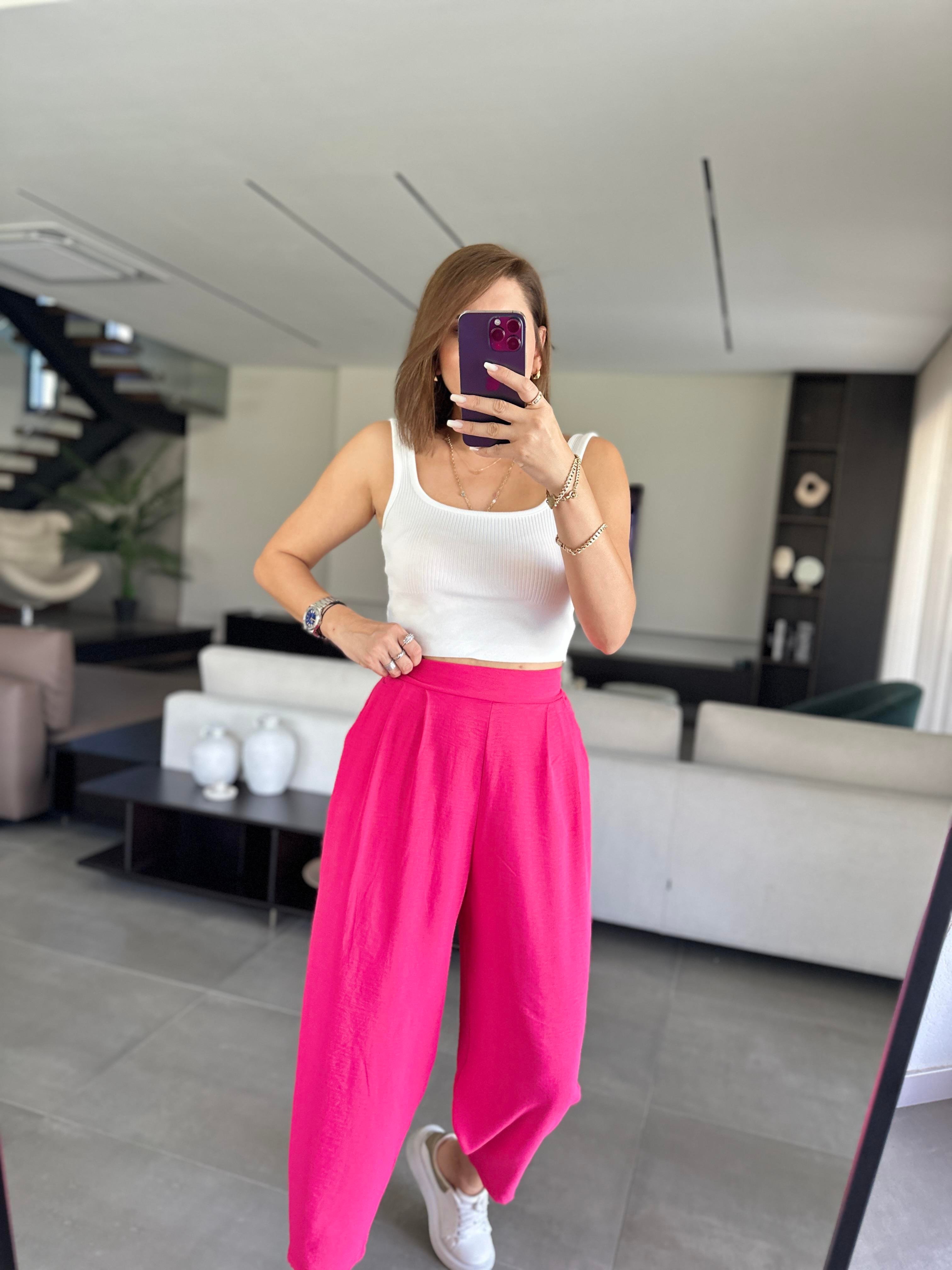 Fuşya Ayrobin Harem Pantolon