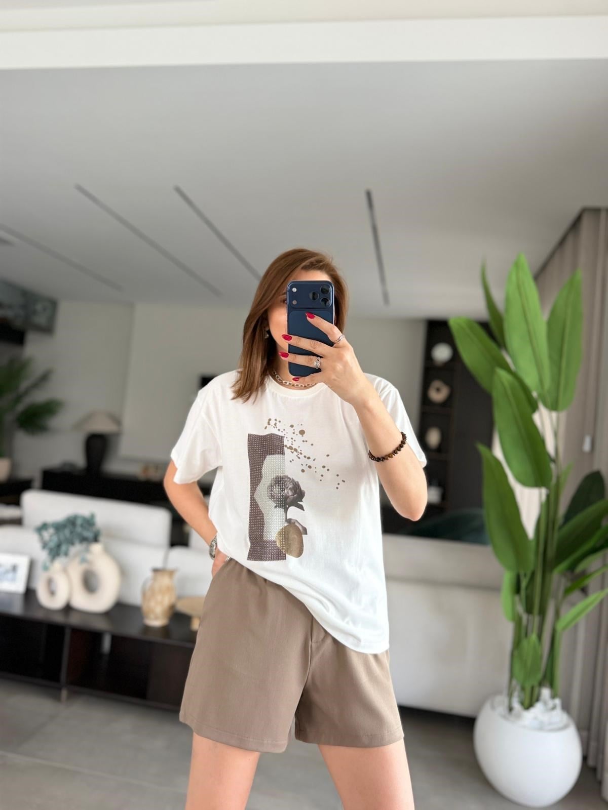 Gül Baskılı T-shirt