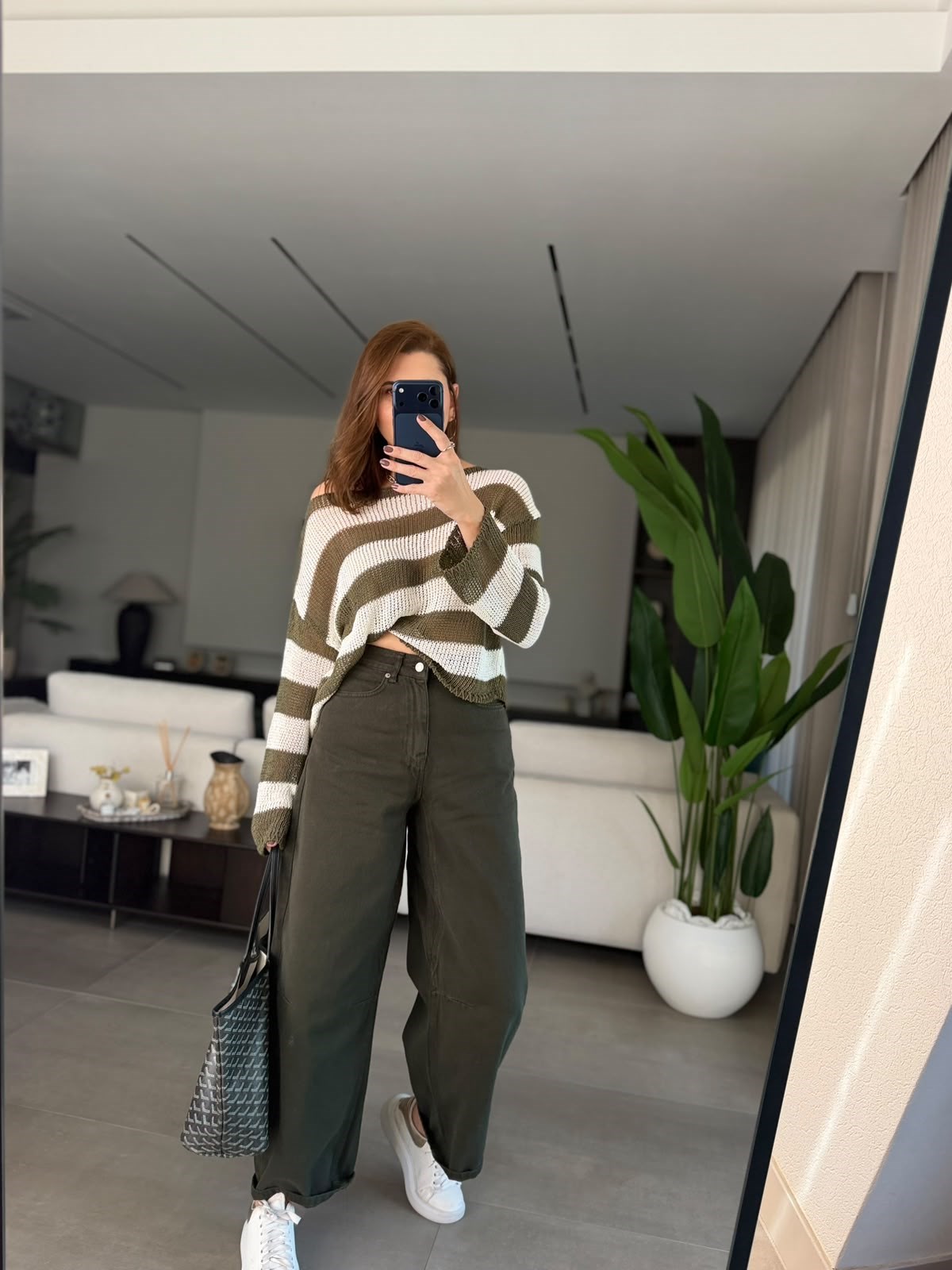 Haki Vintage Yüksel Bel Jean