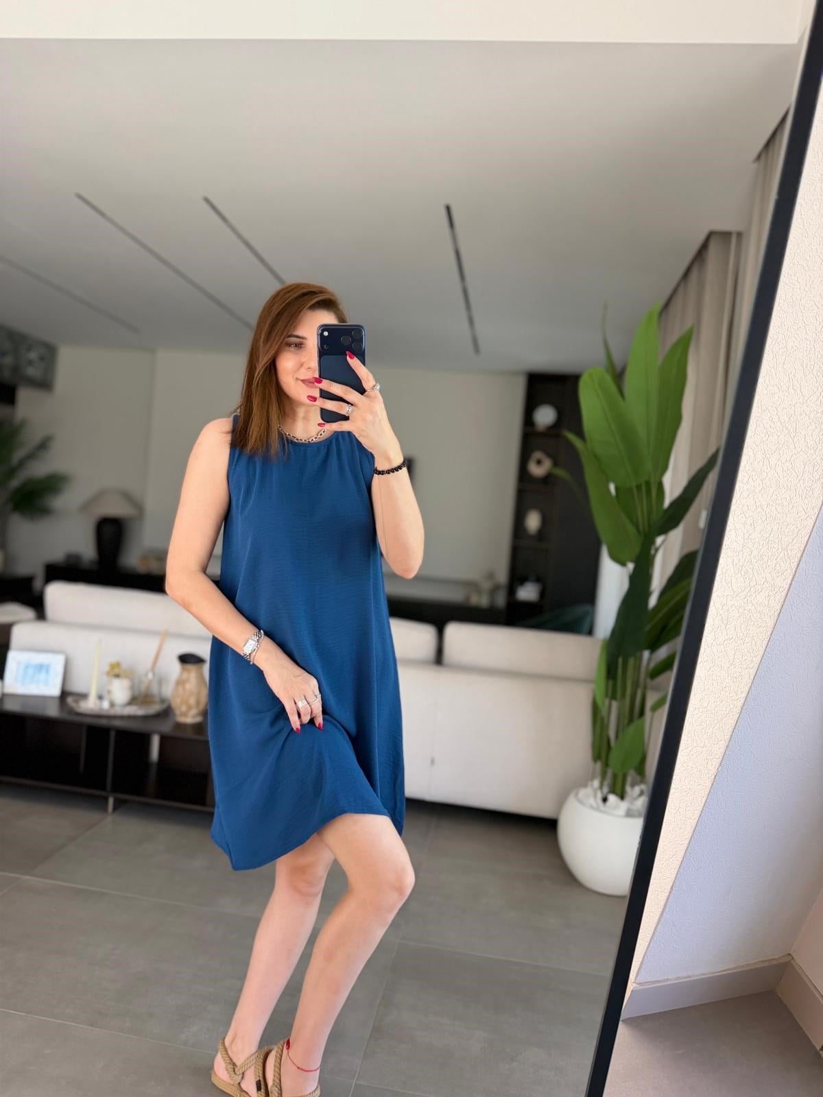İndigo  Ayrobin Kolsuz Elbise