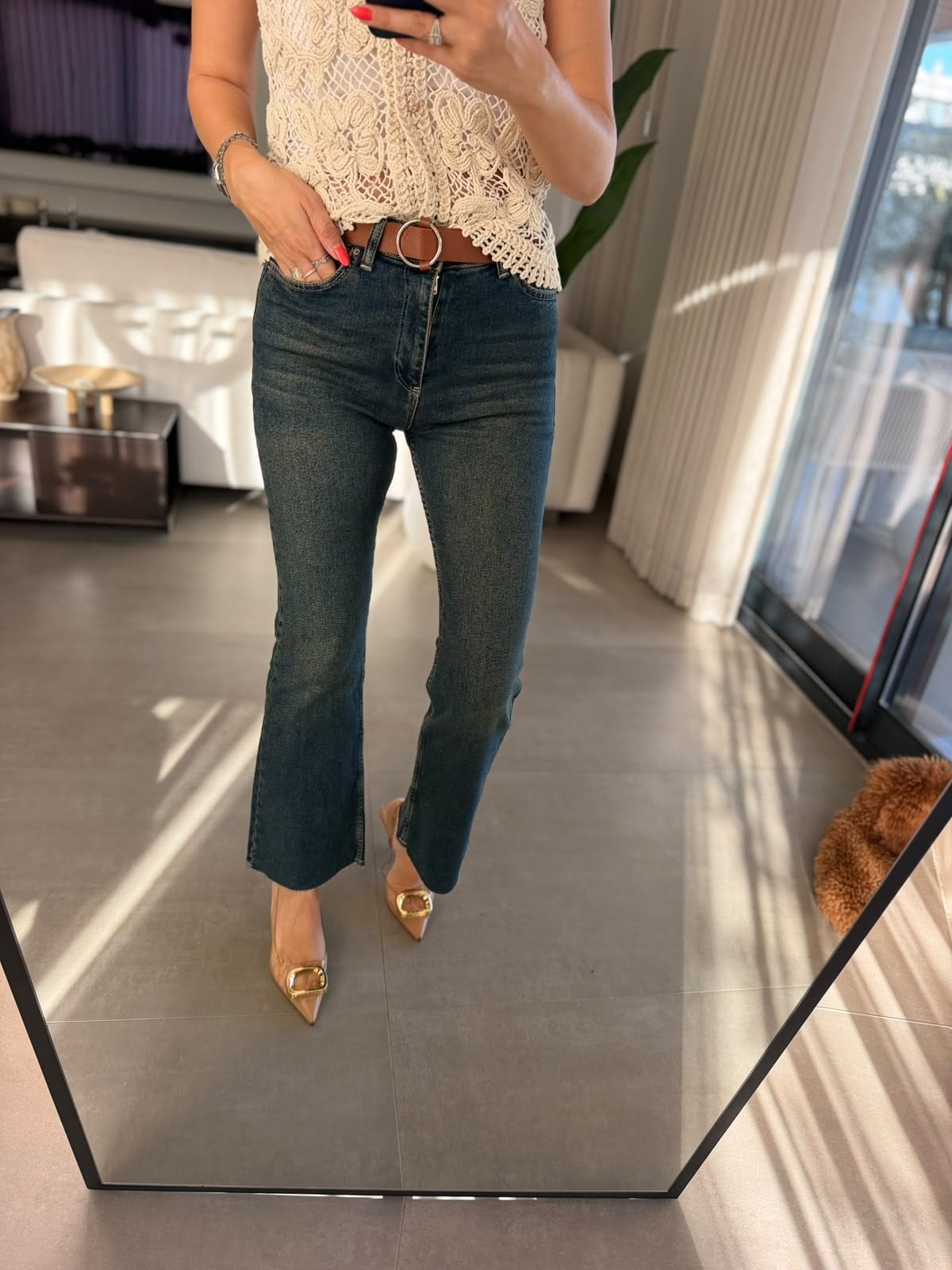 İndigo Kemerli Jolie Pantolon