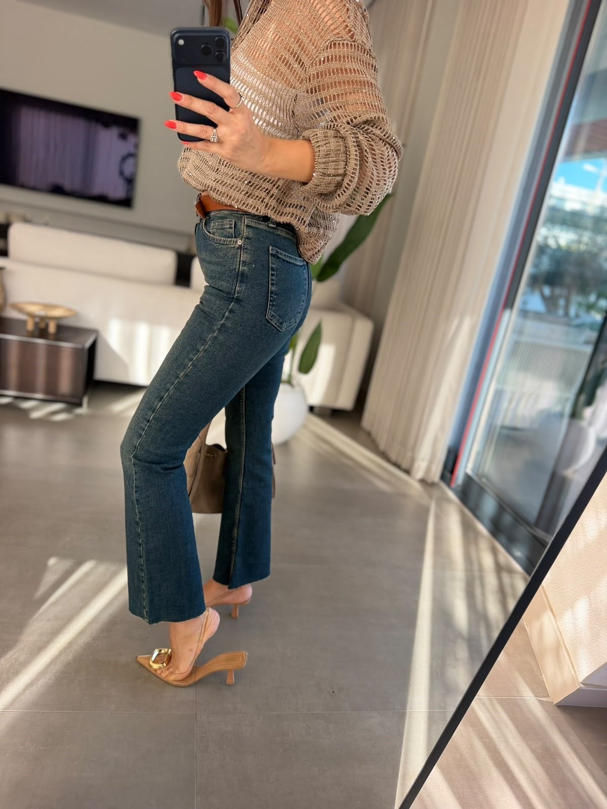 İndigo Kemerli Jolie Pantolon