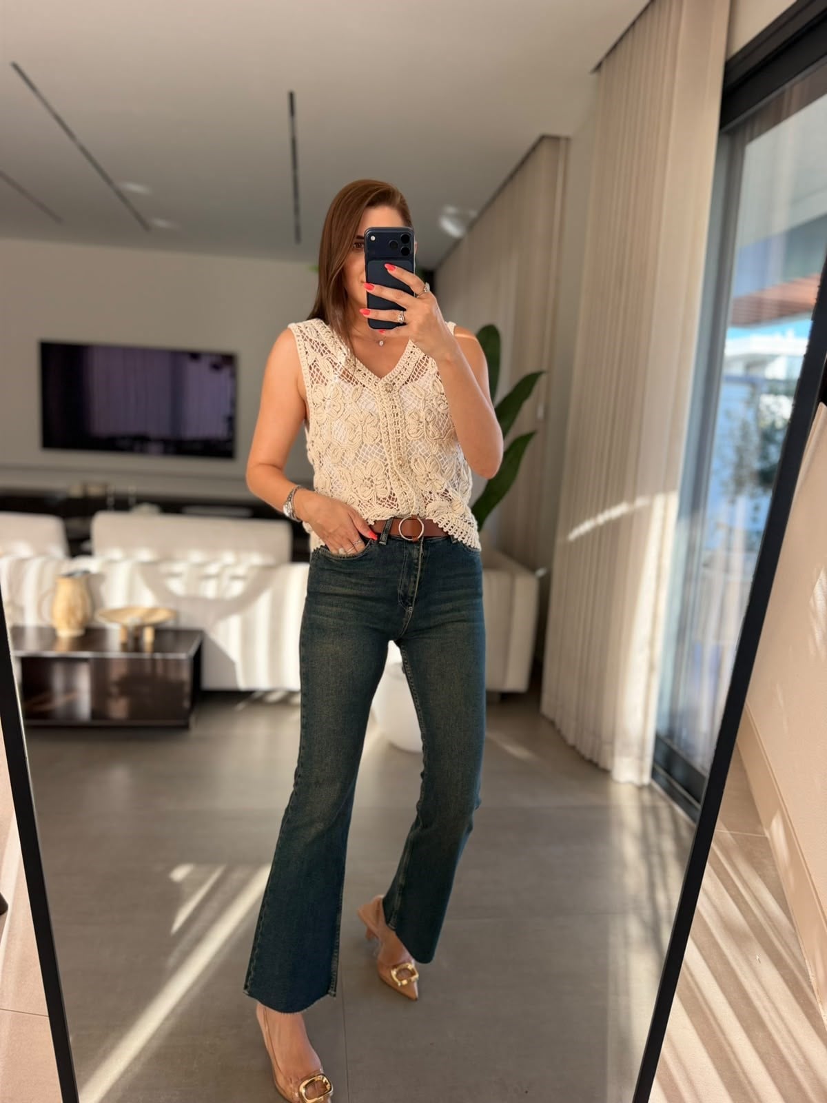 İndigo Kemerli Jolie Pantolon