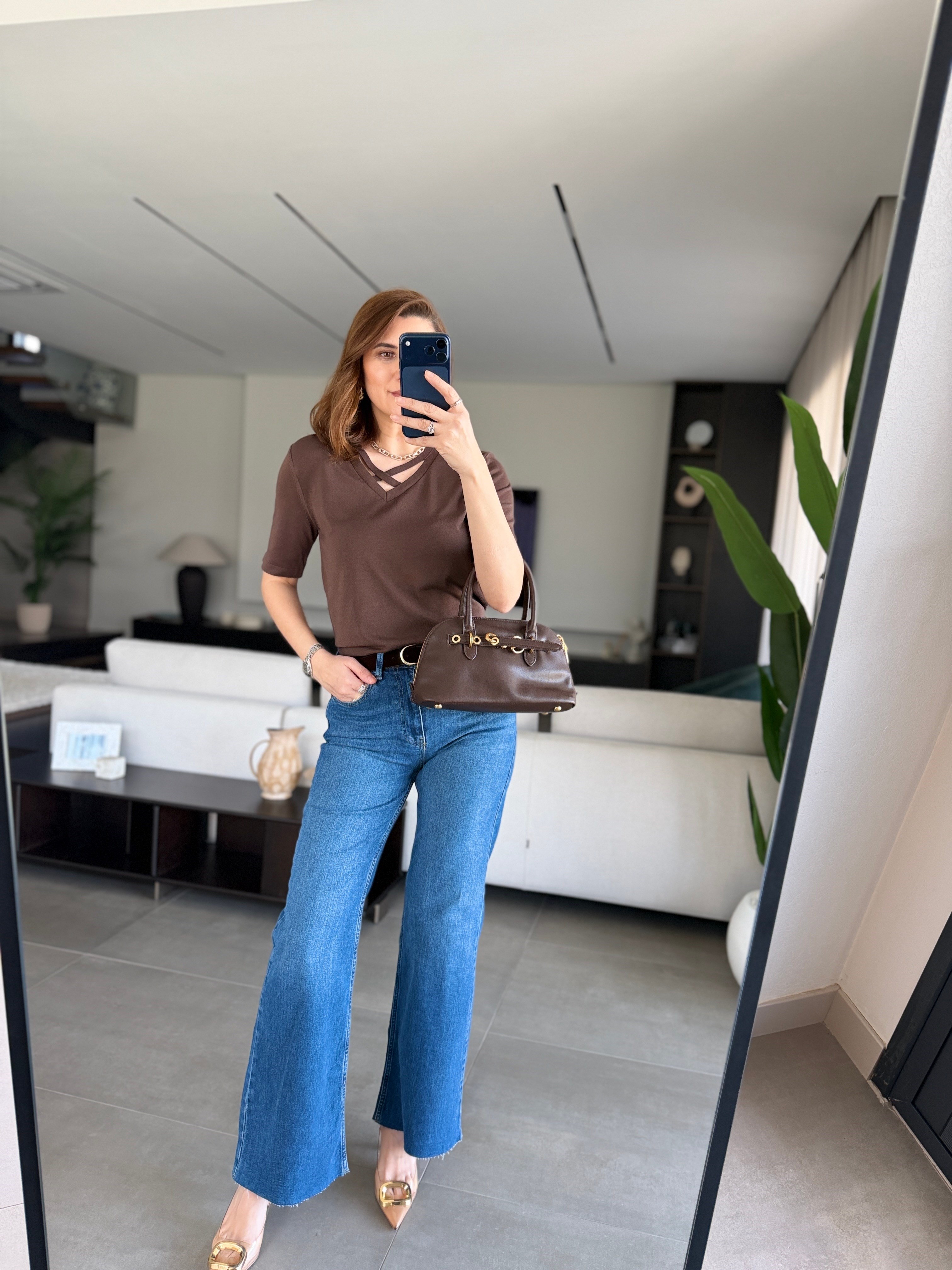 İspanyol Paça Kemerli Jean