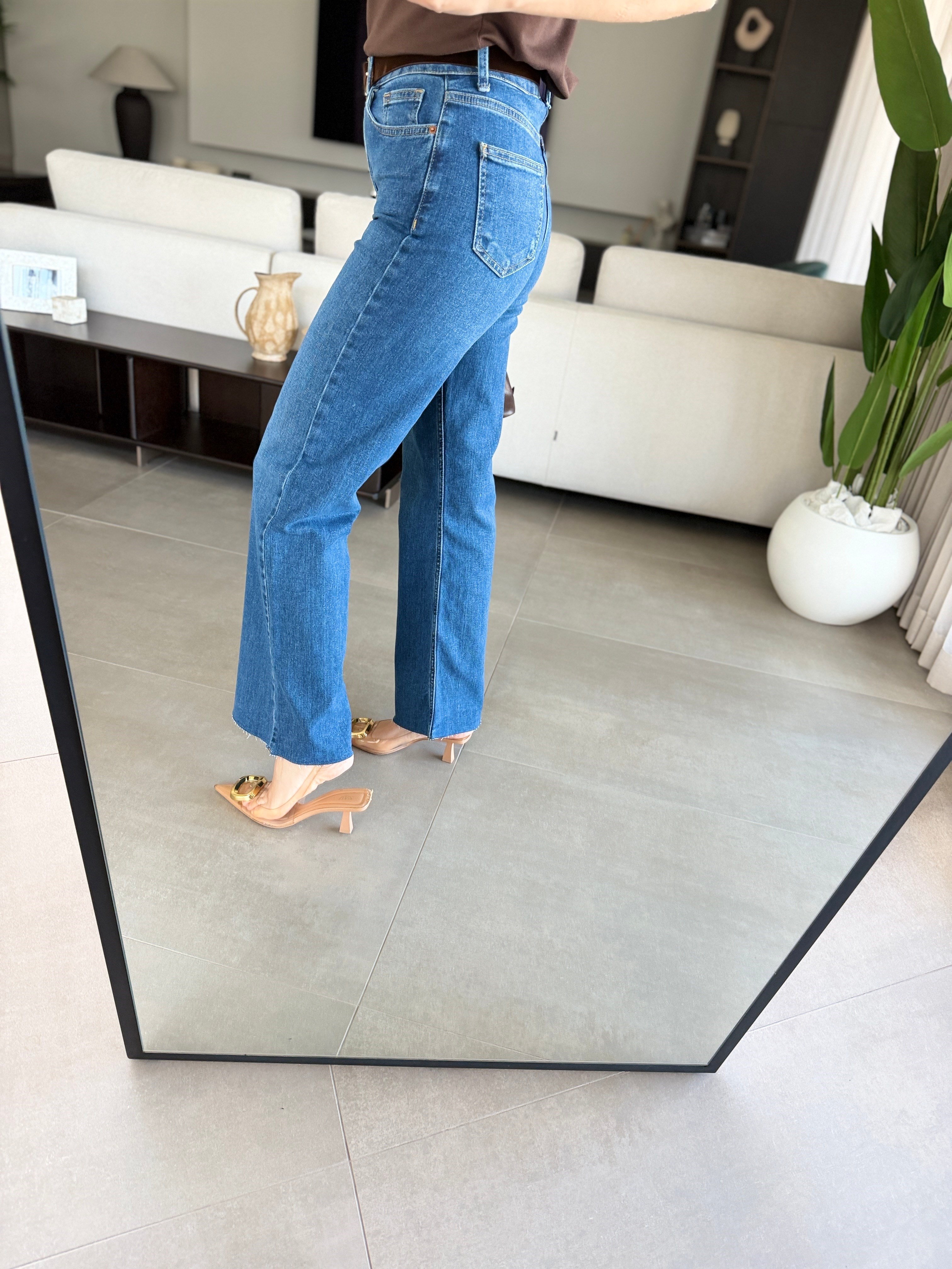 İspanyol Paça Kemerli Jean