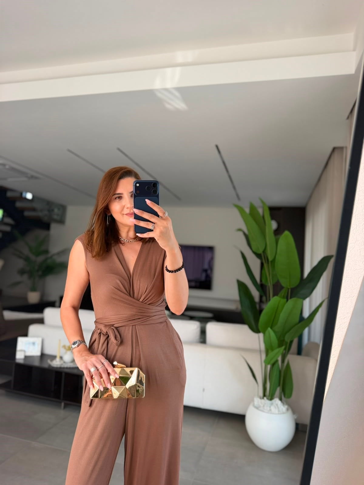 Kahverengi Hazel Bağlamalı Tulum