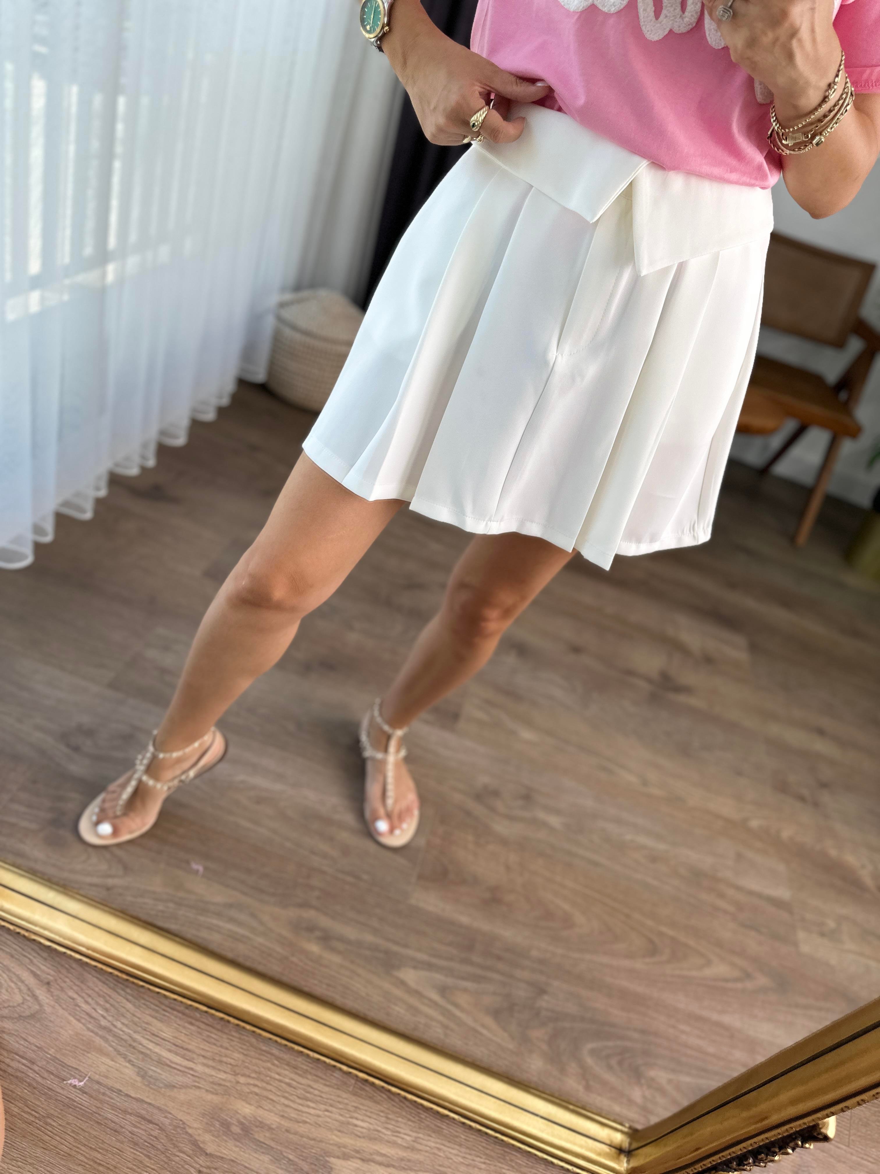 KEMER DETAYLI PİLELİ ETEK