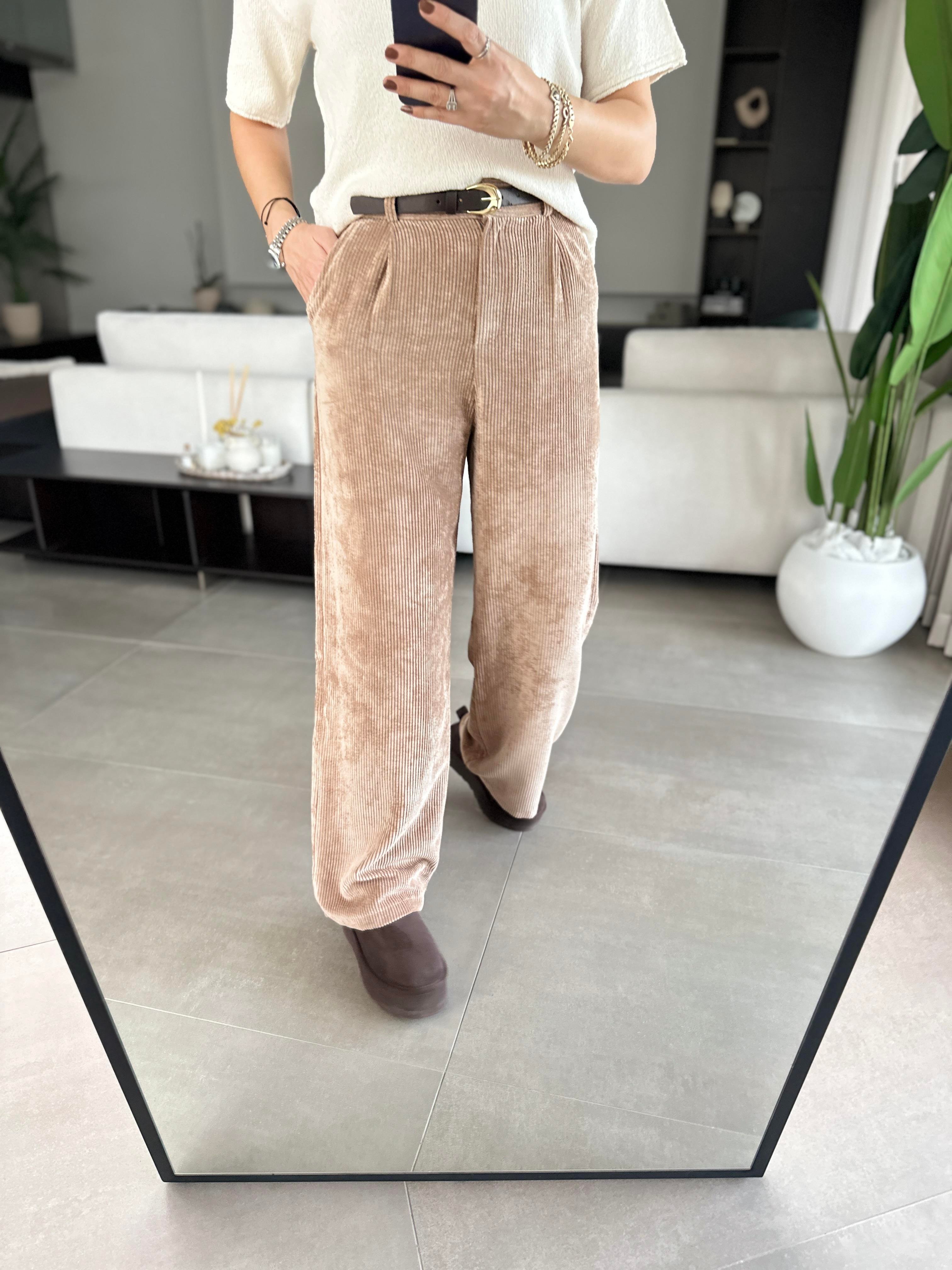 Kemerli Fitilli Pantolon