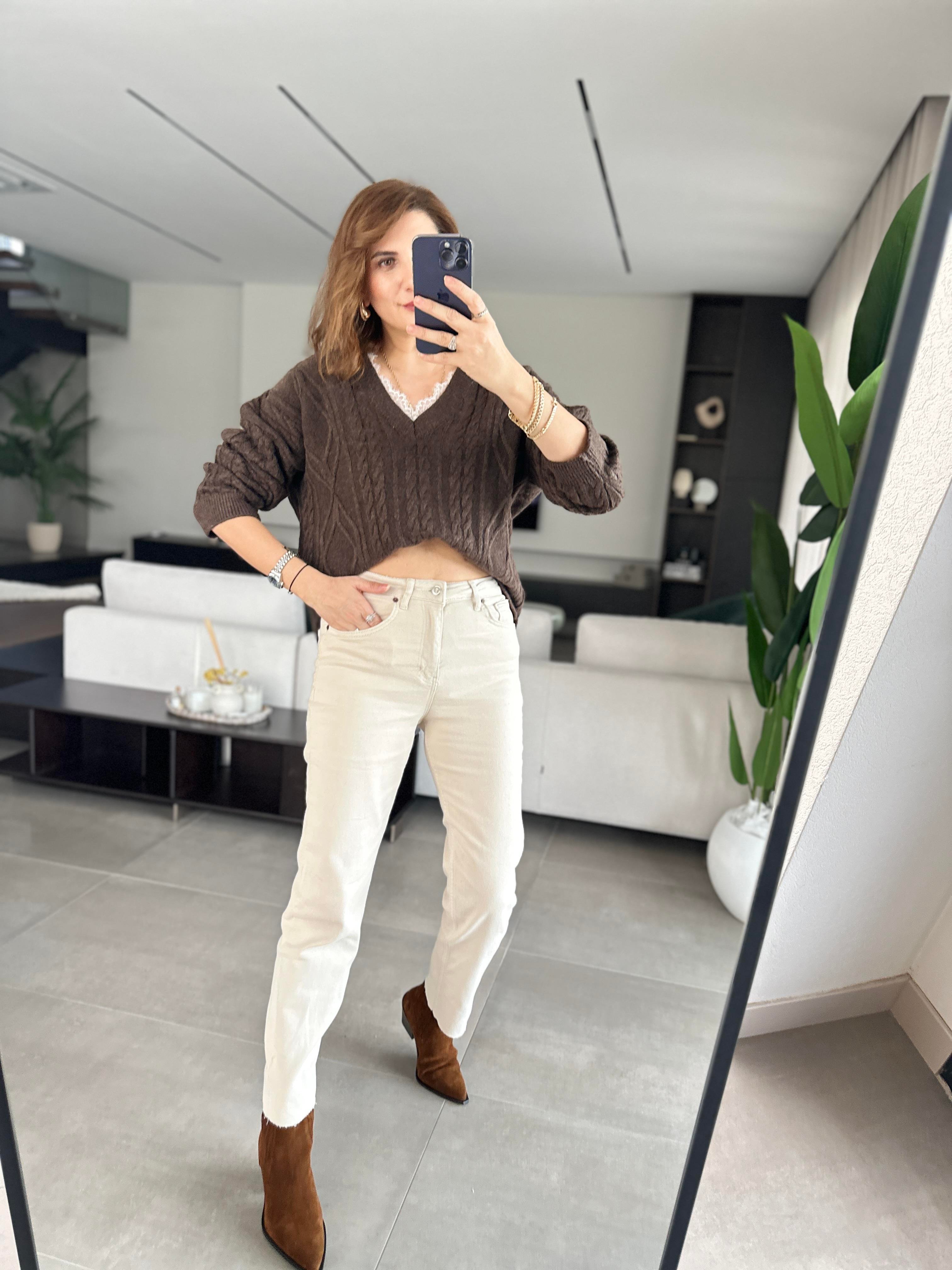 Kesik Paça Boyfit Jean