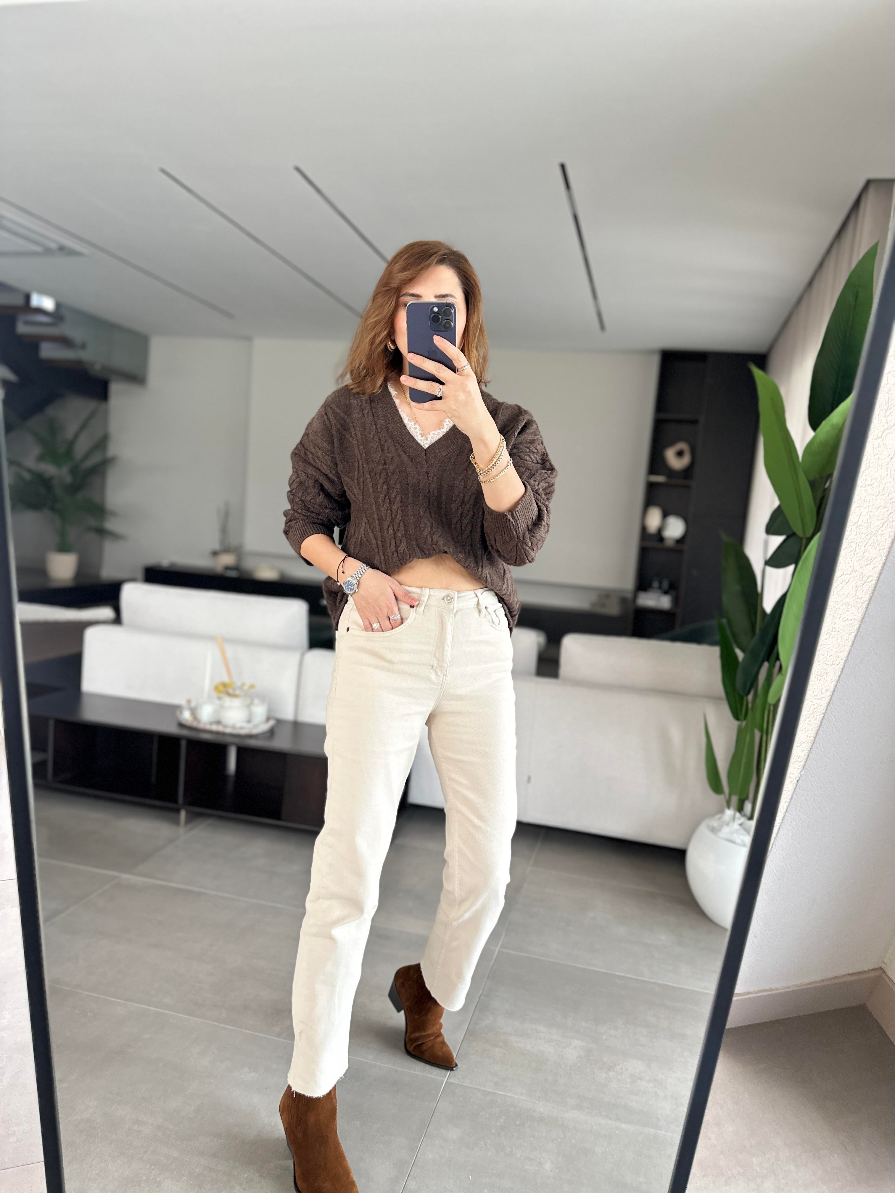 Kesik Paça Boyfit Jean