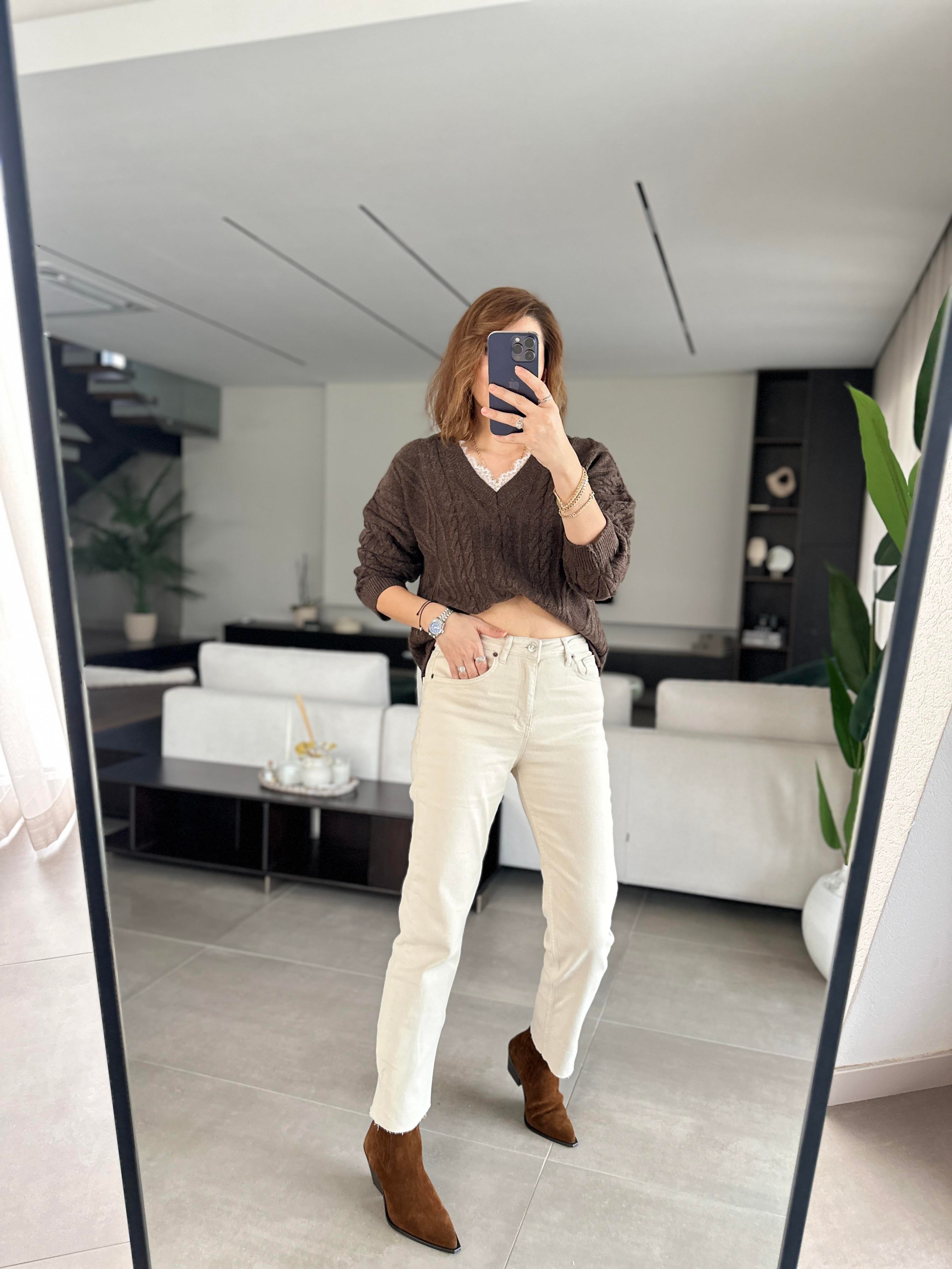 Kesik Paça Boyfit Jean