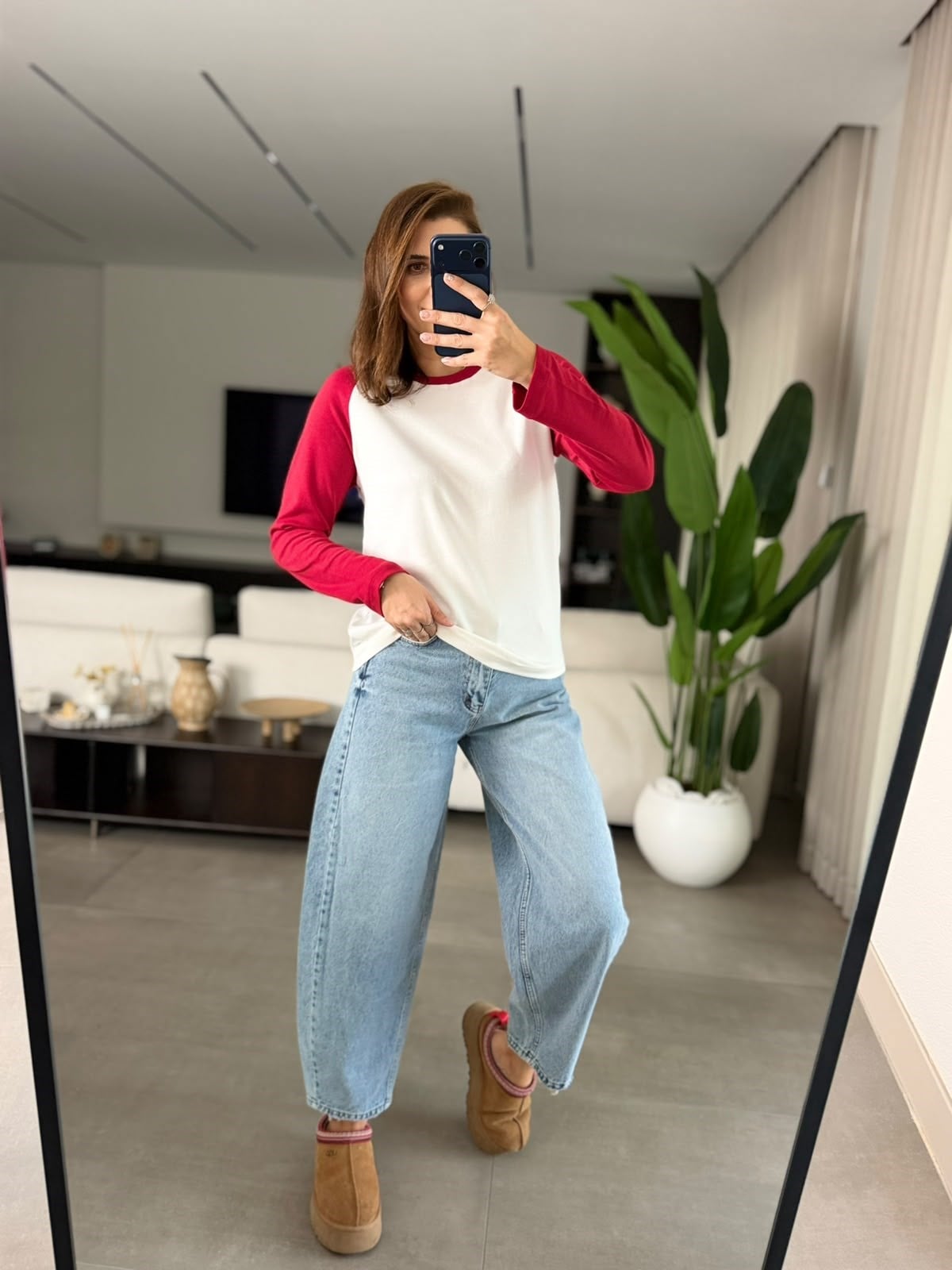 Kırmızı İki Renk Reglan Sweat