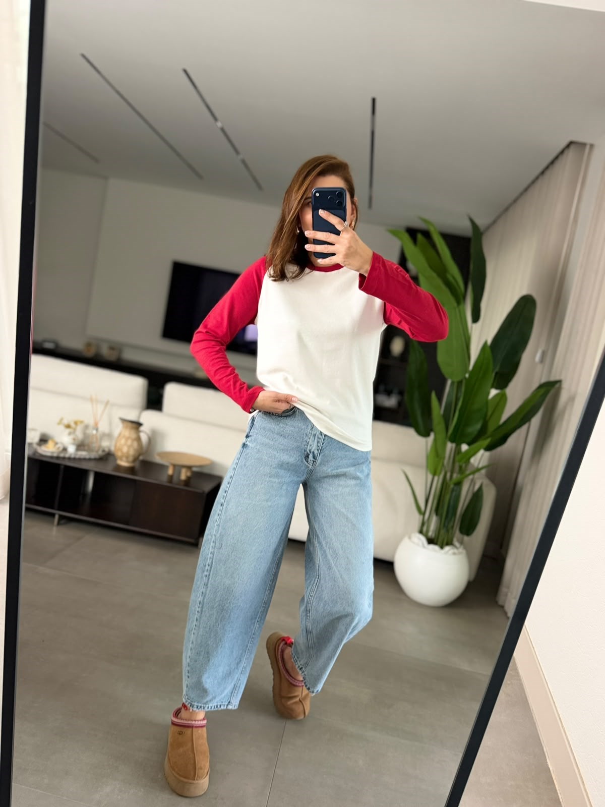 Kırmızı İki Renk Reglan Sweat