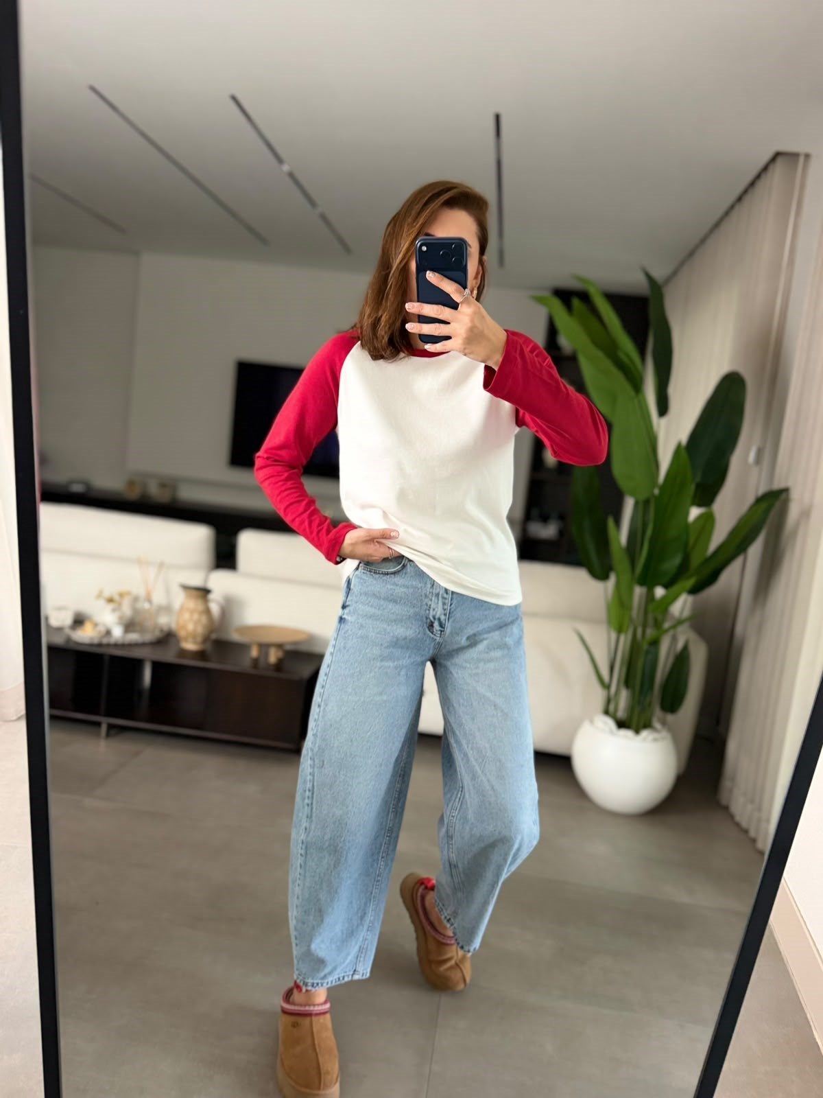Kırmızı İki Renk Reglan Sweat