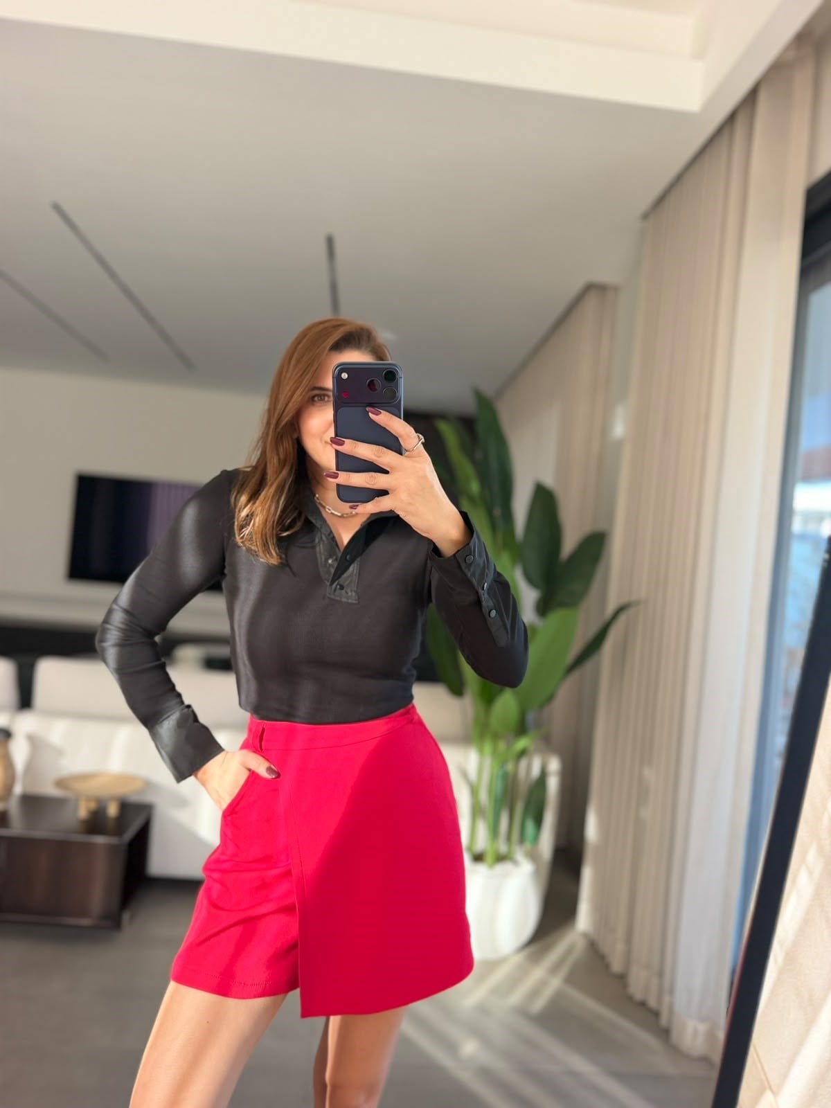 Kırmızı Likya Şort Etek