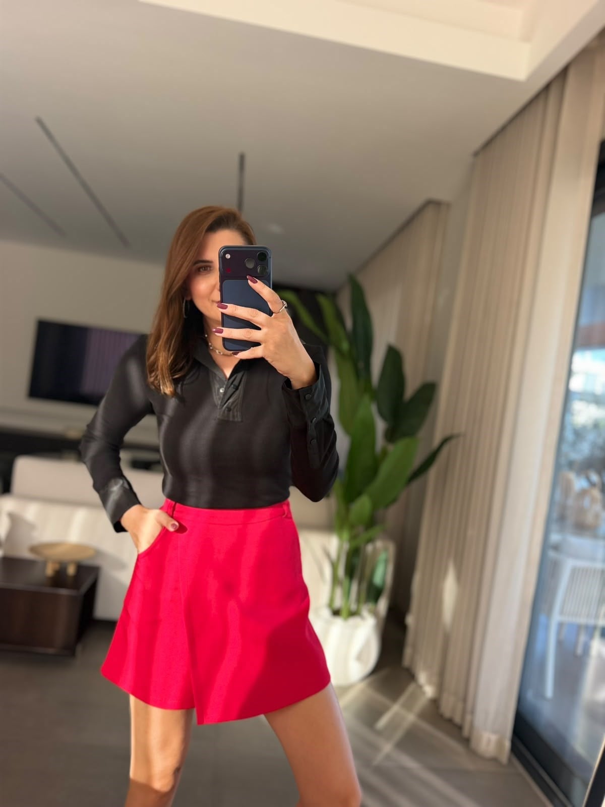 Kırmızı Likya Şort Etek