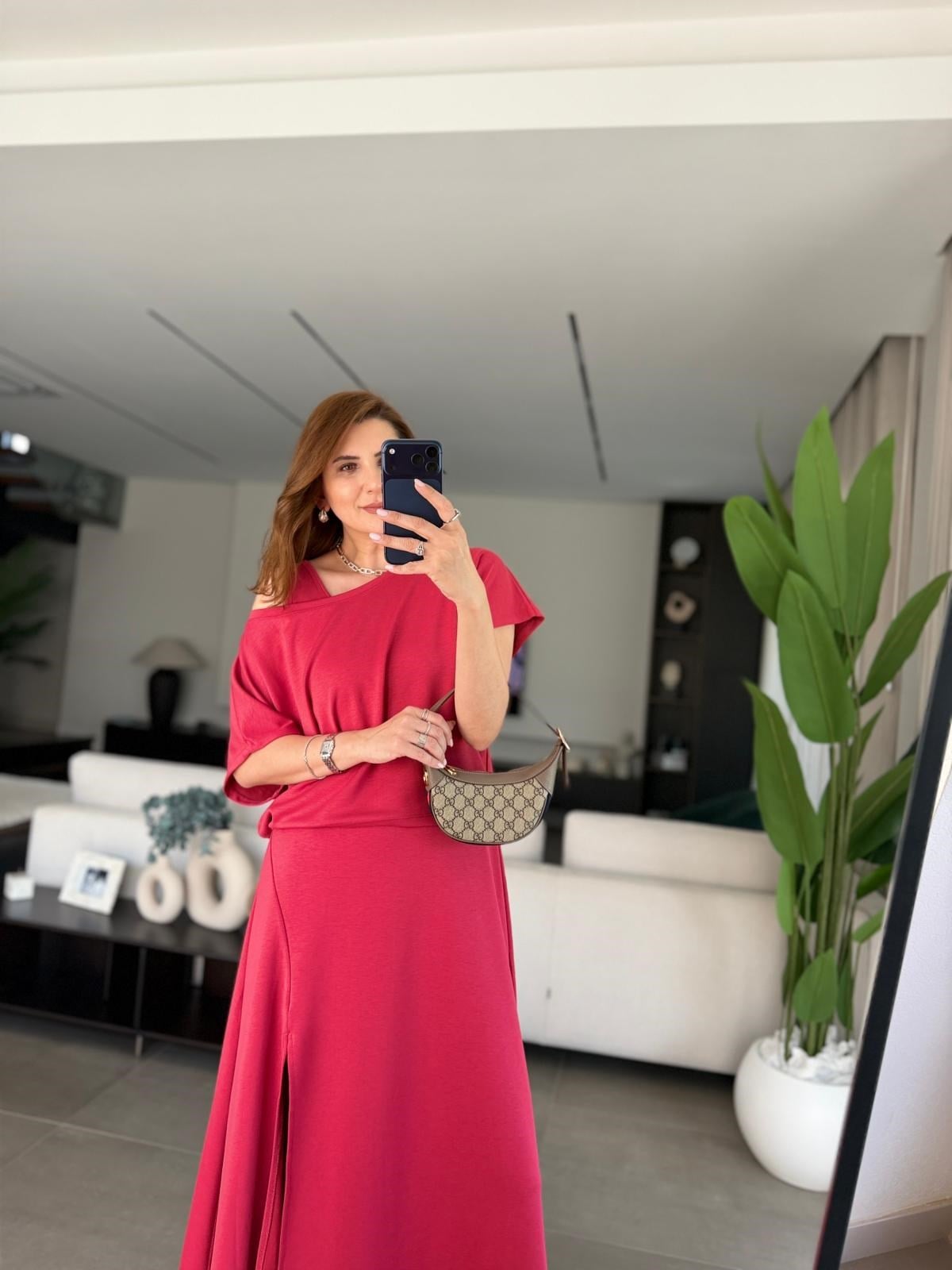 Kırmızı Modal İkili Elbise