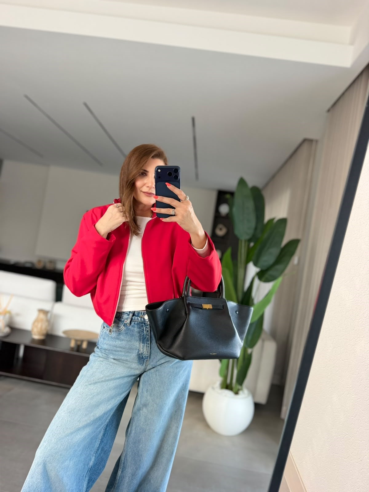 Kırmızı Ruby Astarlı Fermuarlı Ceket
