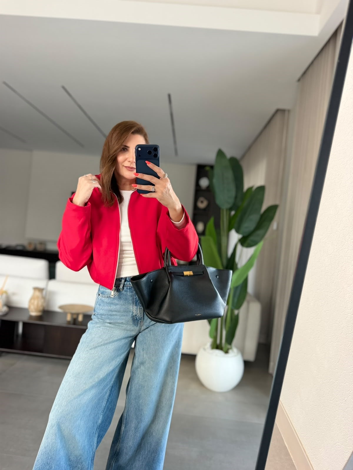 Kırmızı Ruby Astarlı Fermuarlı Ceket