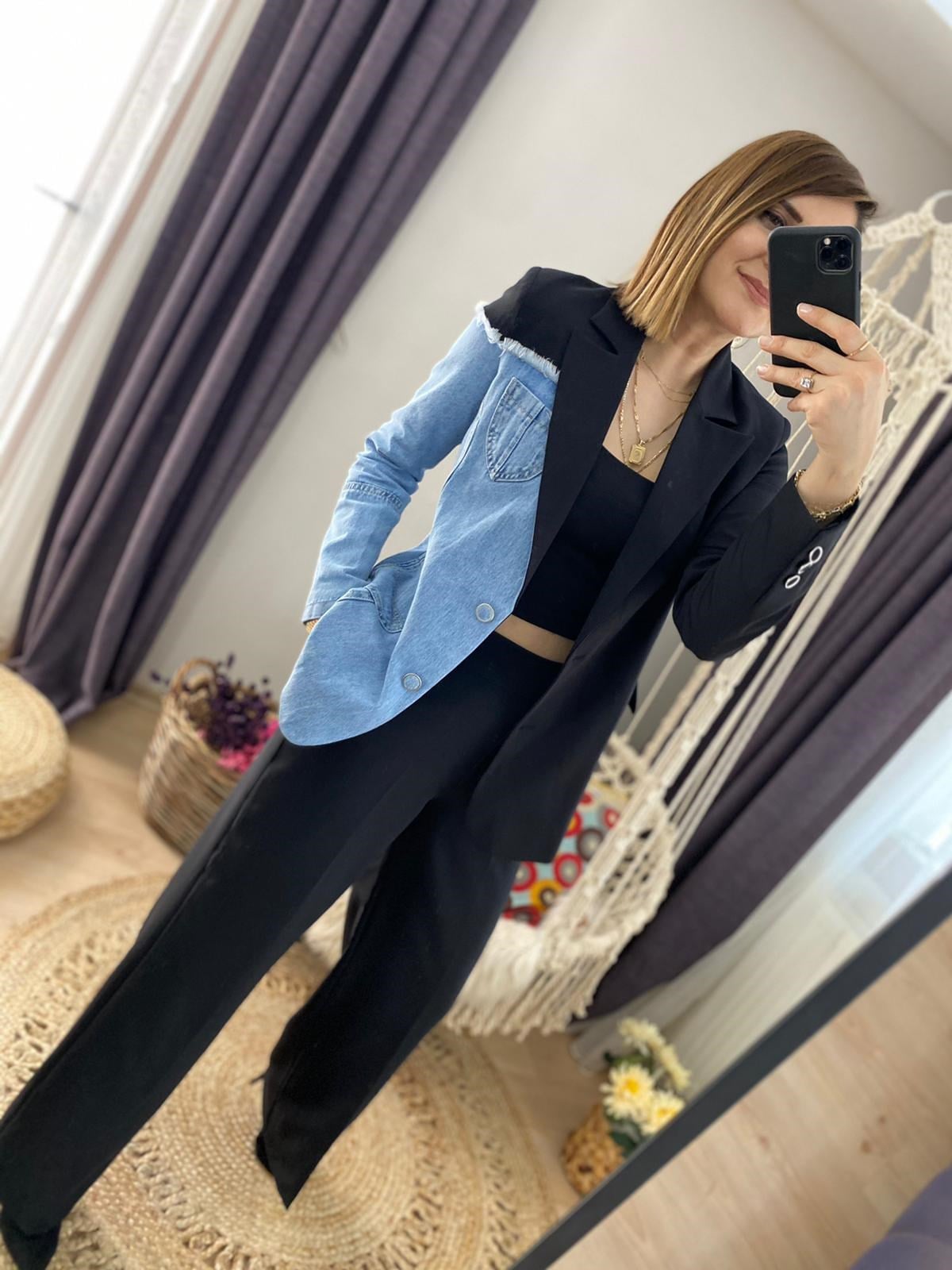 KOT DETAYLI BLAZER CEKET