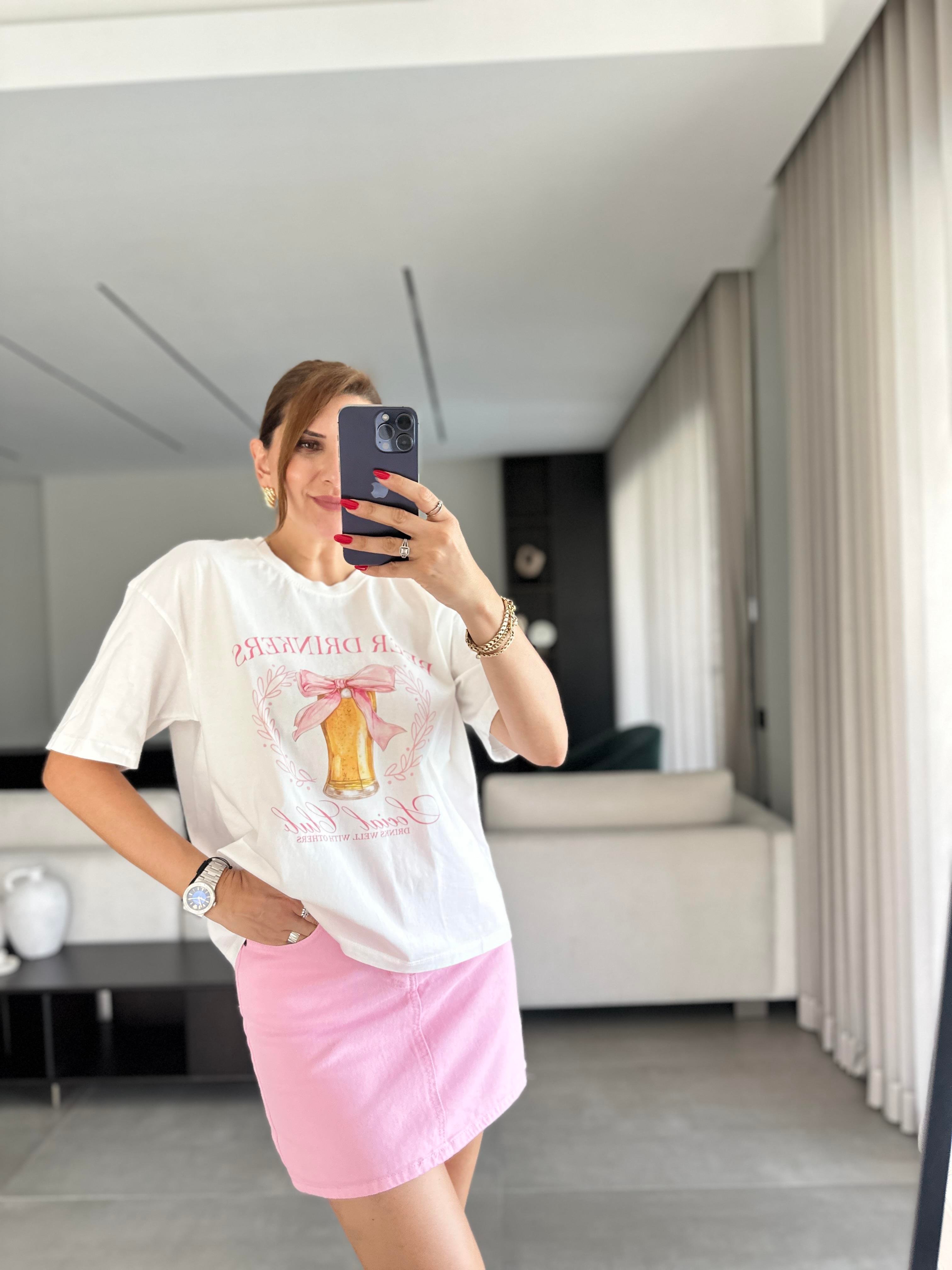 Kurdele Baskılı T-shirt