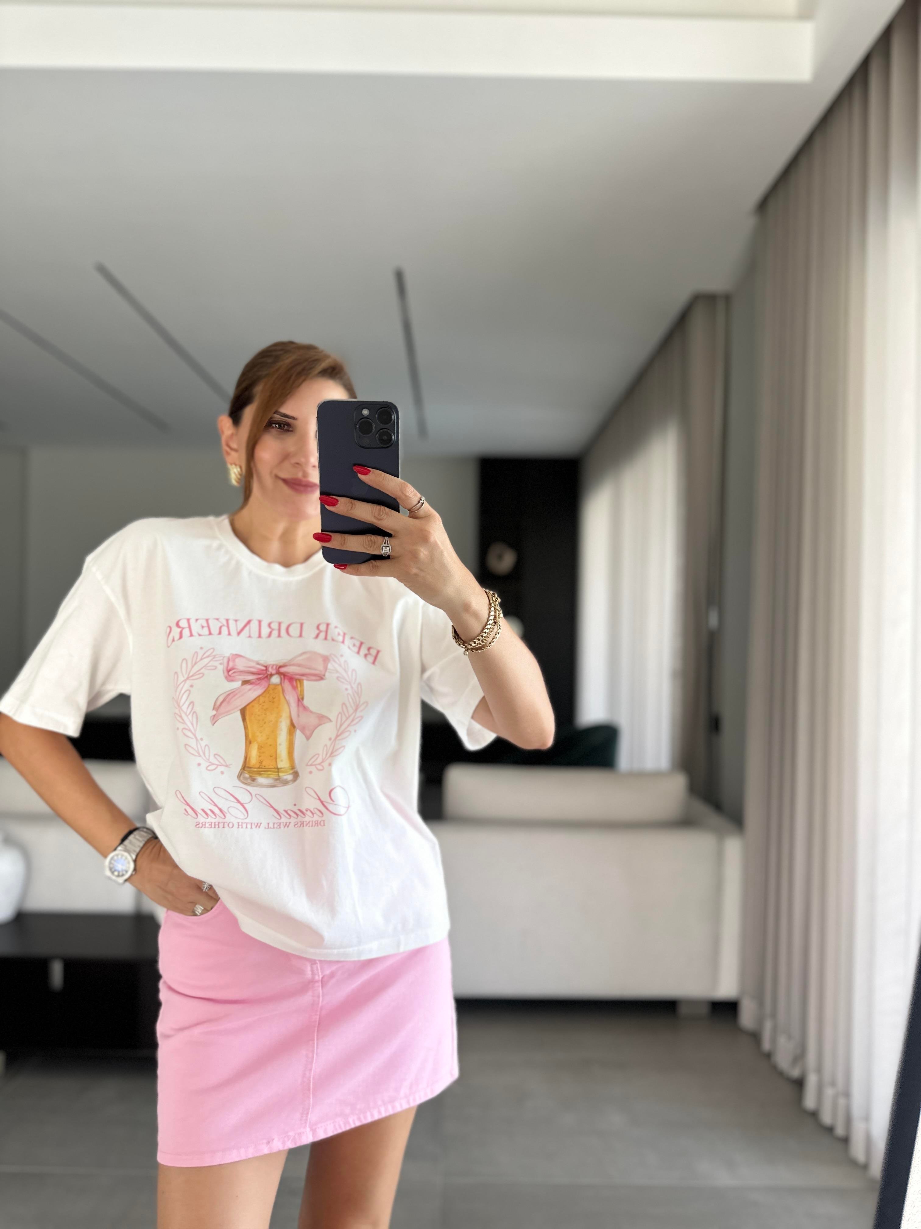 Kurdele Baskılı T-shirt