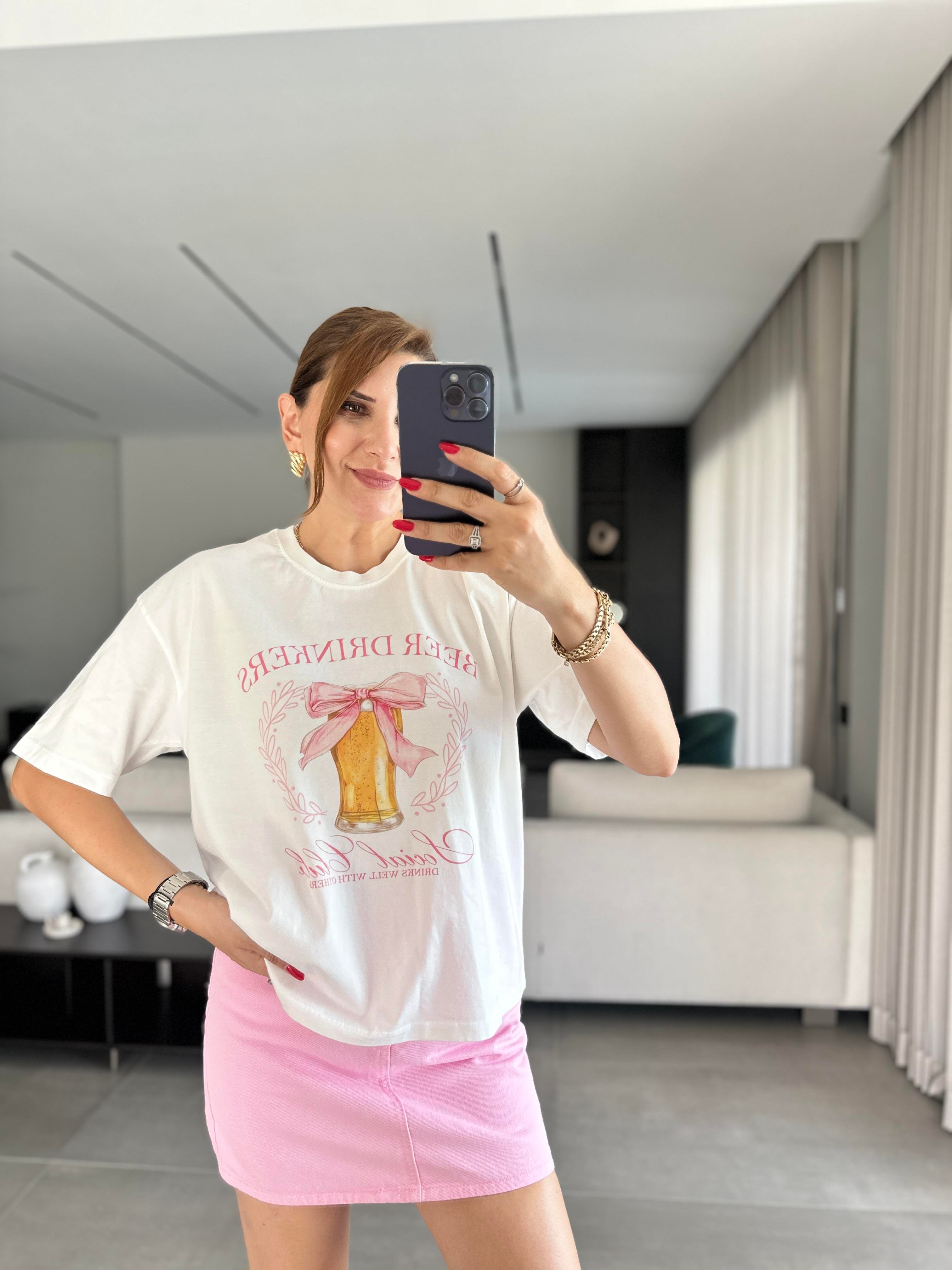 Kurdele Baskılı T-shirt