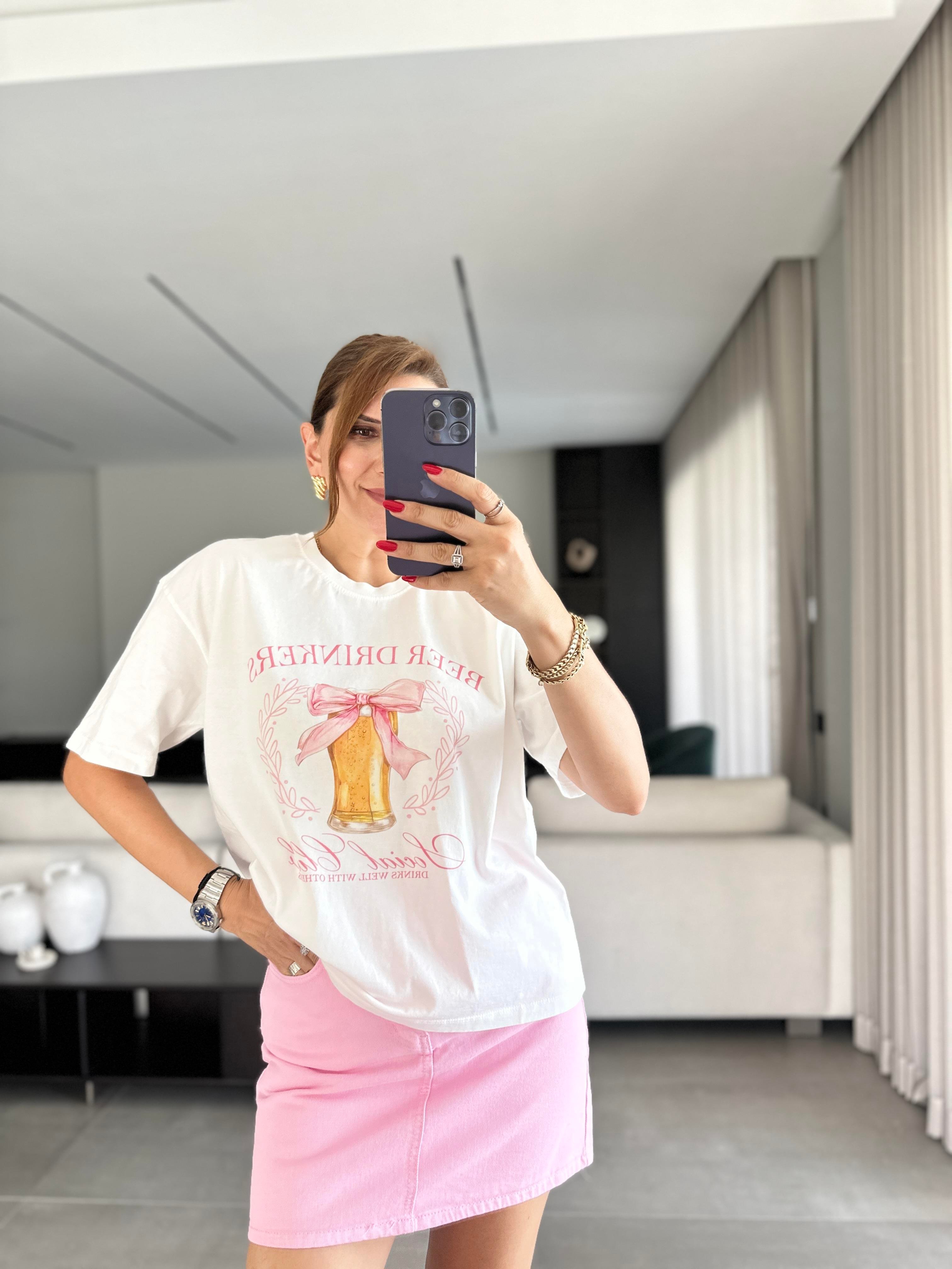 Kurdele Baskılı T-shirt