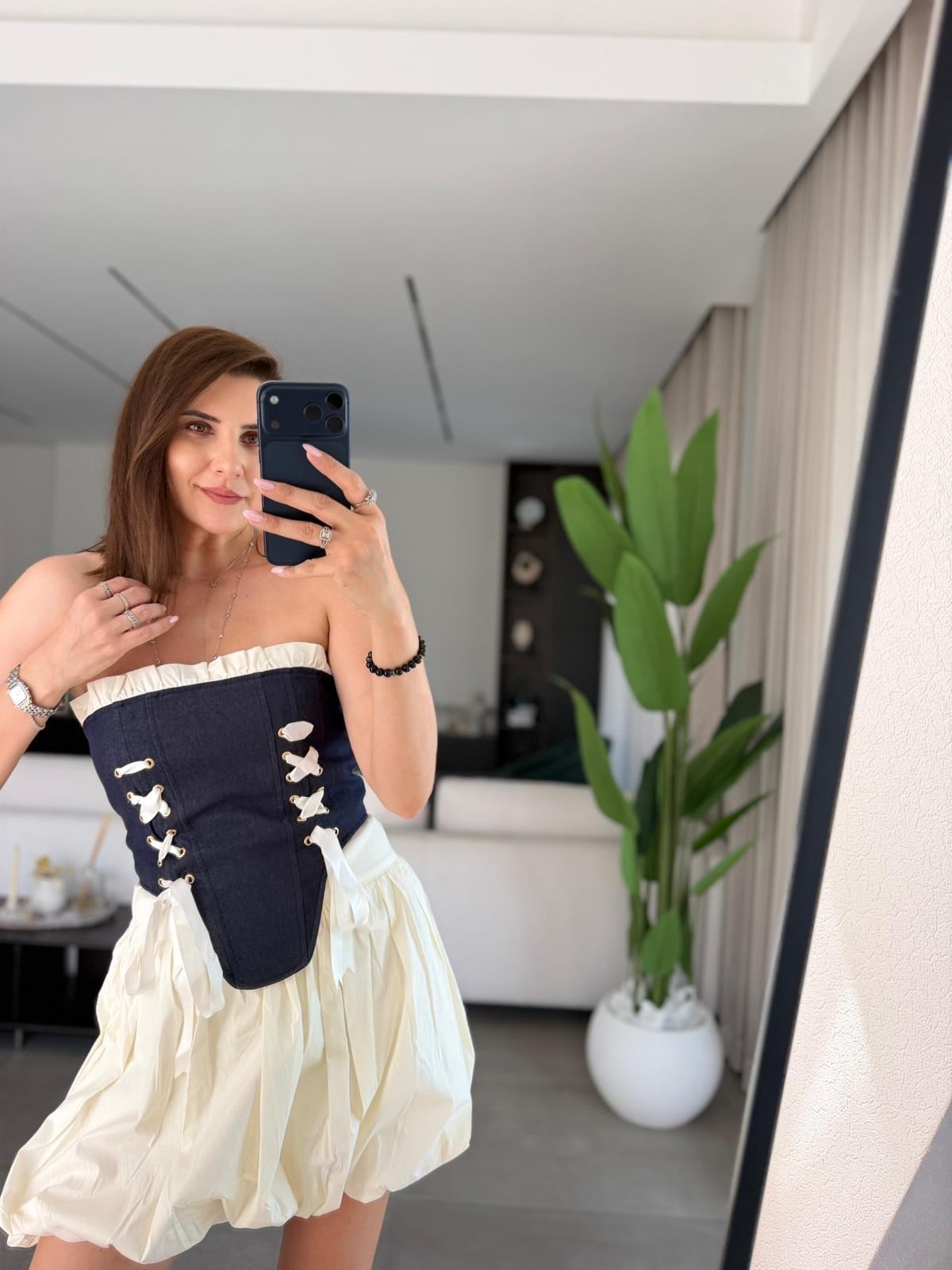 Kurdele Korse Balon Etek Takım