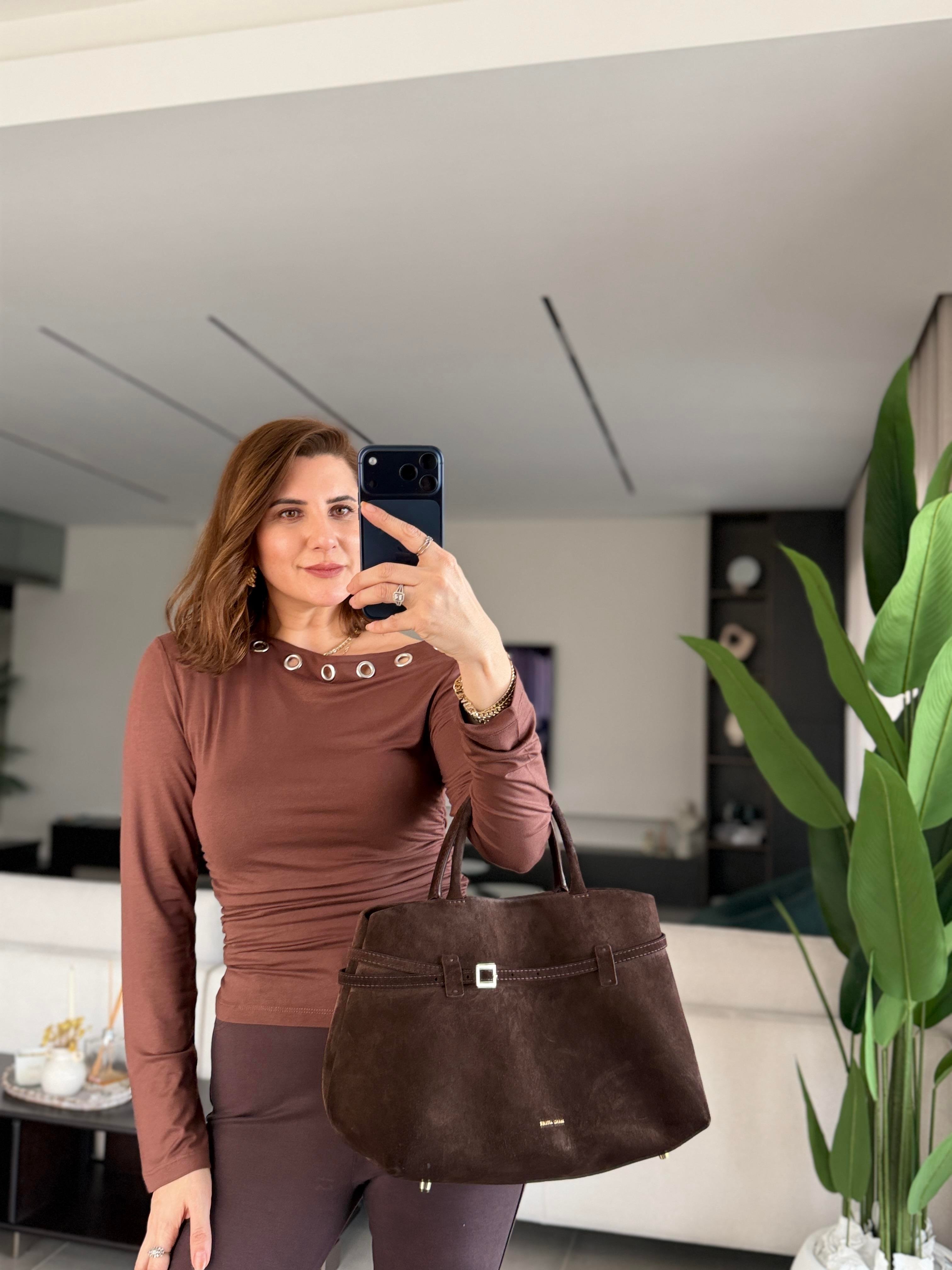 Kuş Gözlü Yanı Drapeli Bluz