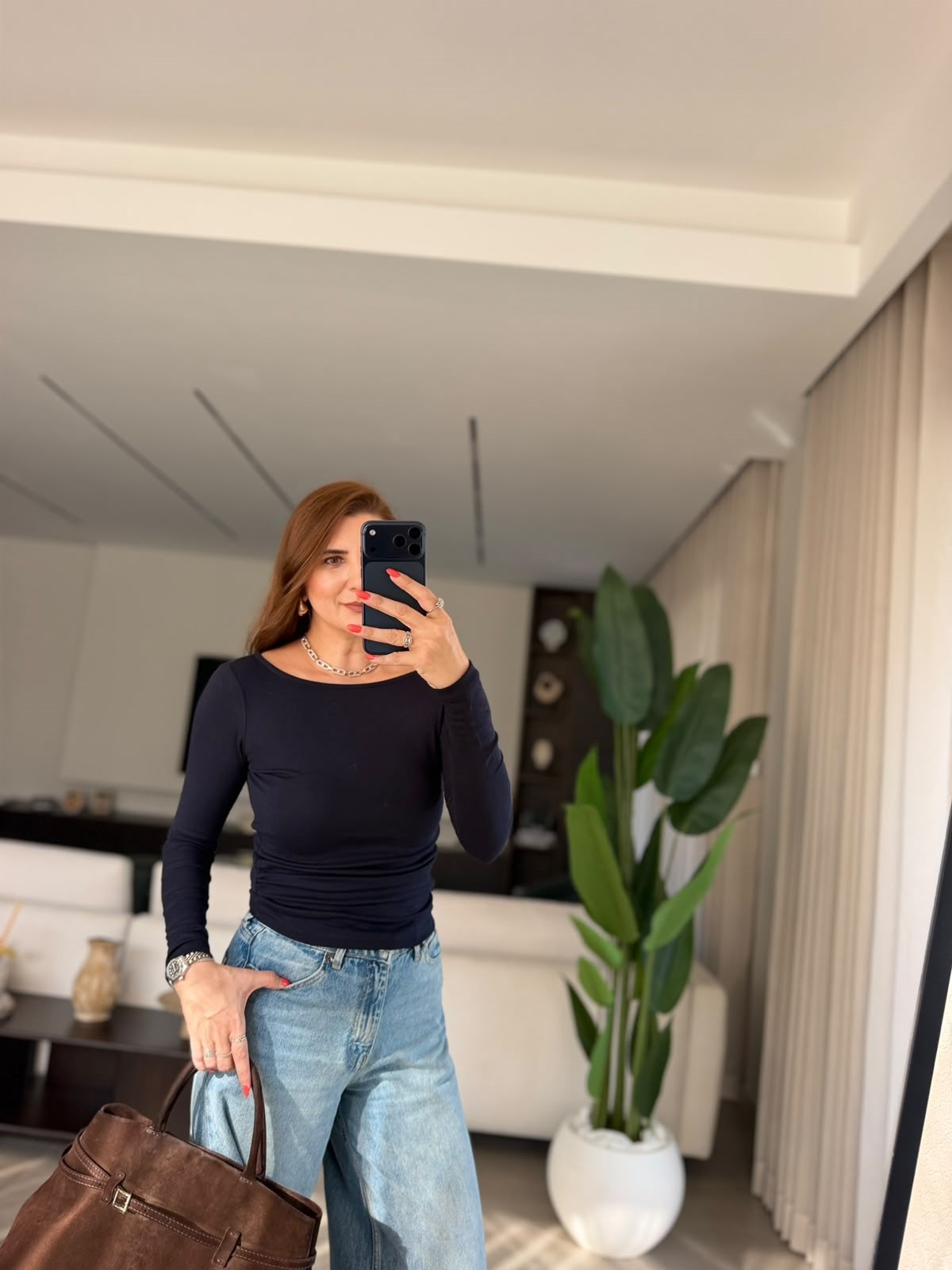 Lacivert Buzzy Yan Büzgülü Bluz
