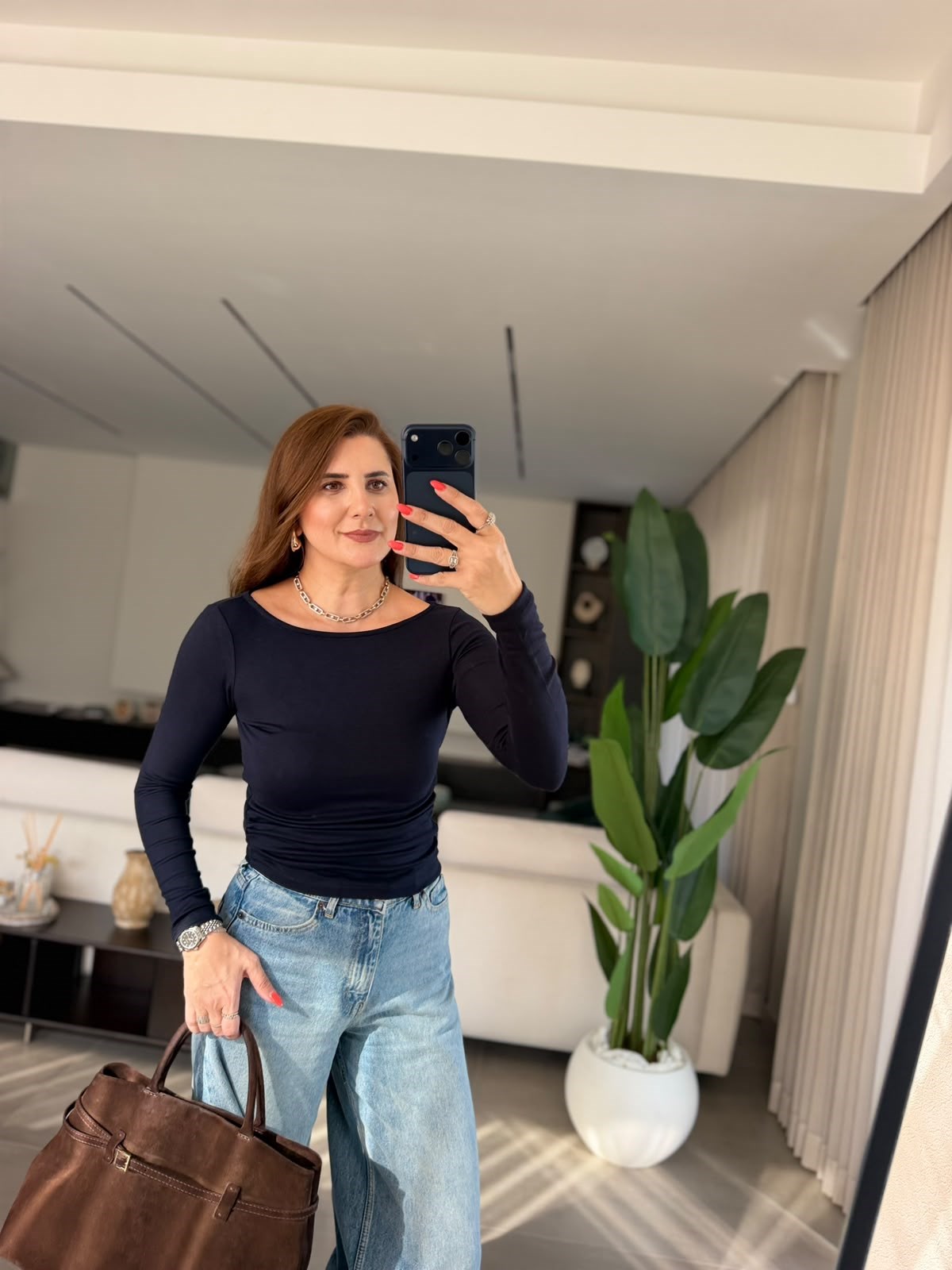 Lacivert Buzzy Yan Büzgülü Bluz