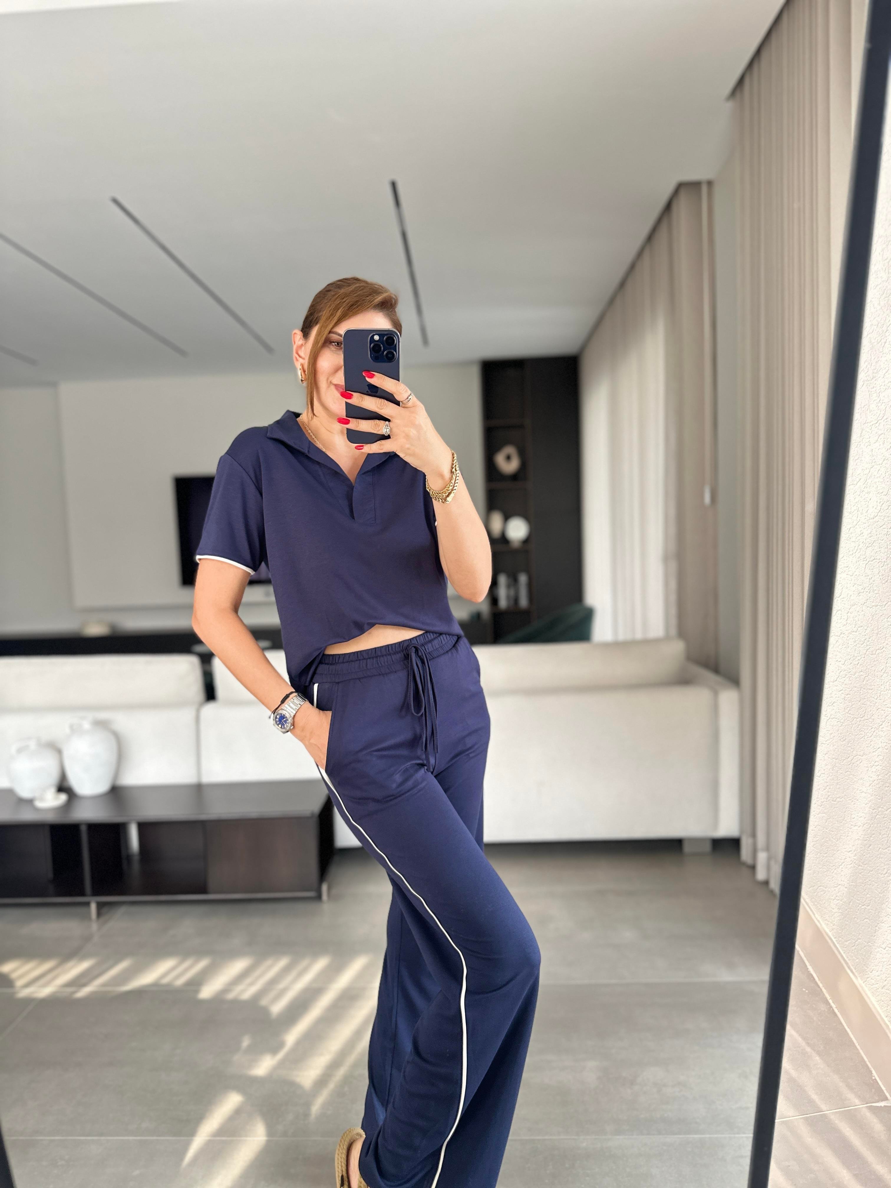 Lacivert Carno Polo Yaka Takım