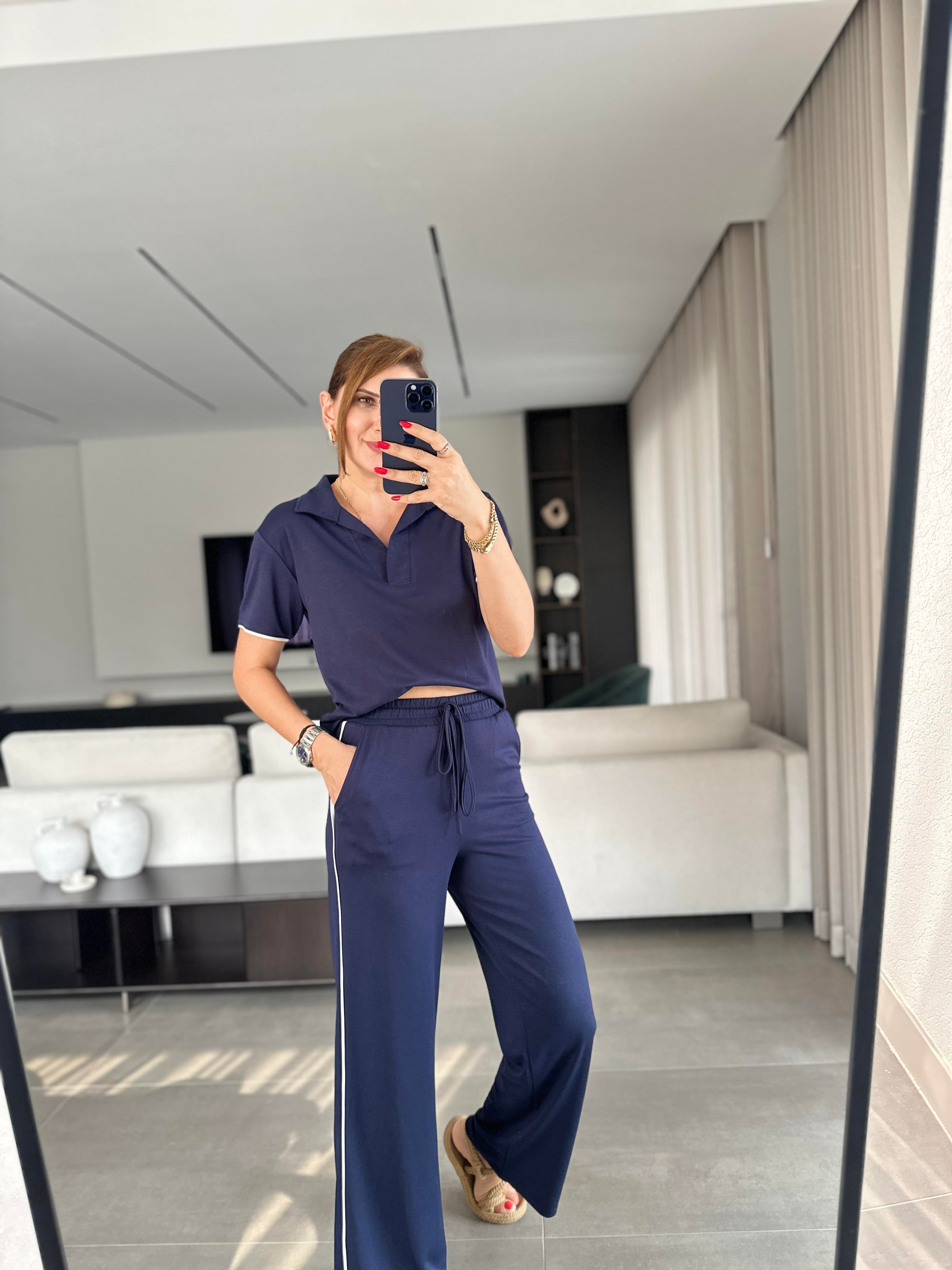 Lacivert Carno Polo Yaka Takım