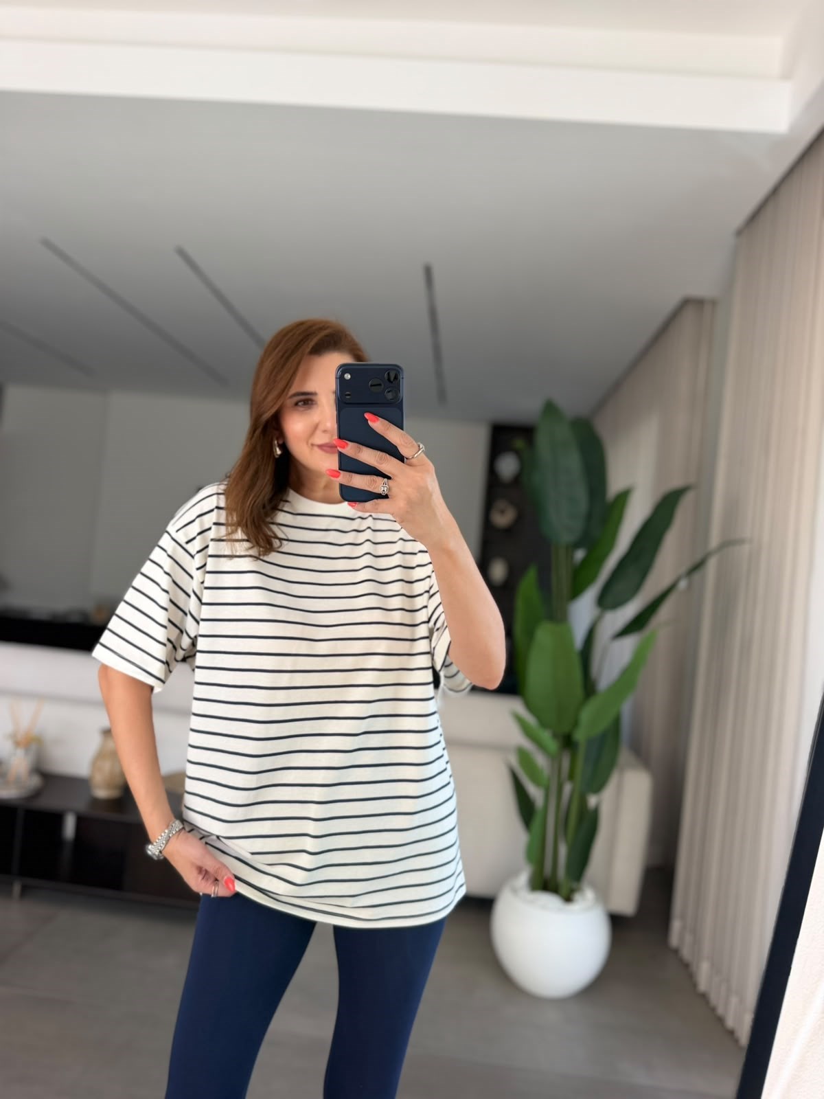 Lacivert  Çizgili Süprem Tshırt